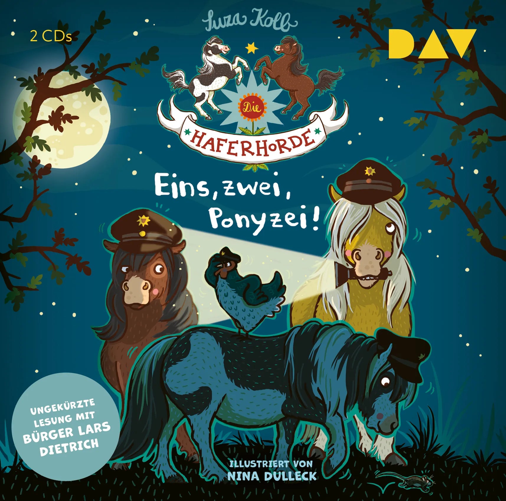 Buchcover von 'Die Haferhorde – Teil 11: Eins, zwei, Ponyzei!' - Hörbuch (CD) von Suza Kolb