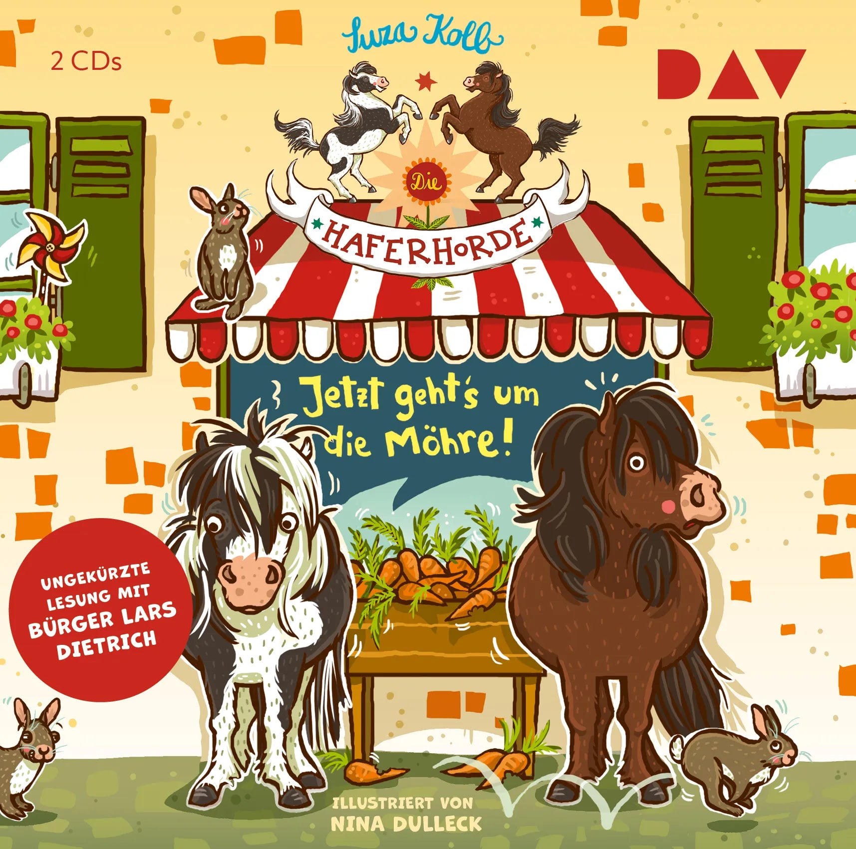 Buchcover von 'Die Haferhorde – Teil 12: Jetzt geht's um die Möhre!' - Hörbuch (CD) von Suza Kolb