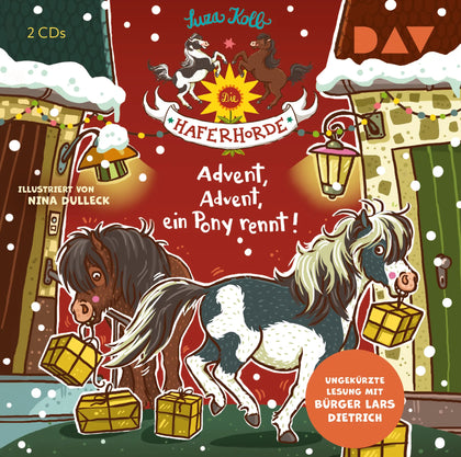 Buchcover von 'Die Haferhorde – Teil 16: Advent, Advent, ein Pony rennt!' - Hörbuch (CD) von Suza Kolb