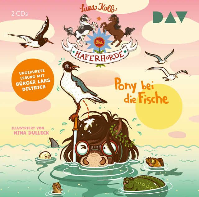 Buchcover von 'Die Haferhorde – Teil 18: Pony bei die Fische' - Hörbuch (CD) von Suza Kolb