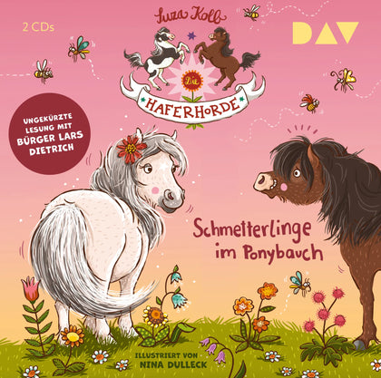 Buchcover von 'Die Haferhorde – Teil 4: Schmetterlinge im Ponybauch' - Hörbuch (CD) von Suza Kolb