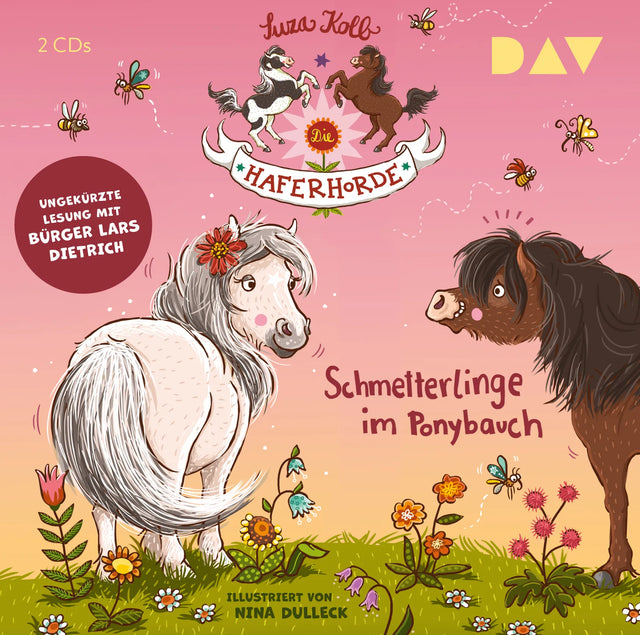 Buchcover von 'Die Haferhorde – Teil 4: Schmetterlinge im Ponybauch' - Hörbuch (CD) von Suza Kolb