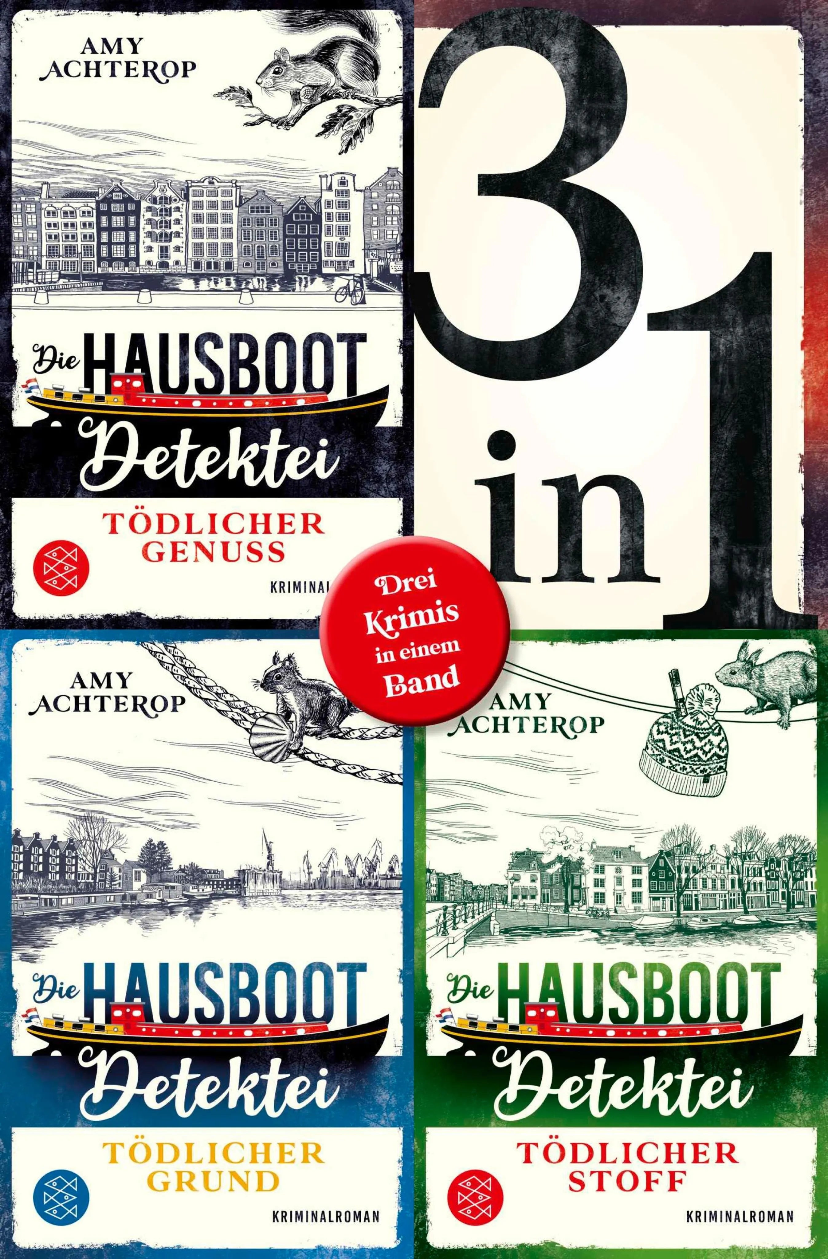 Cover: Die Hausboot-Detektei - Tödlicher Genuss / Tödlicher Grund / Tödlicher Stoff - Drei Krimis in einem Band (E-Book) von Amy Achterop