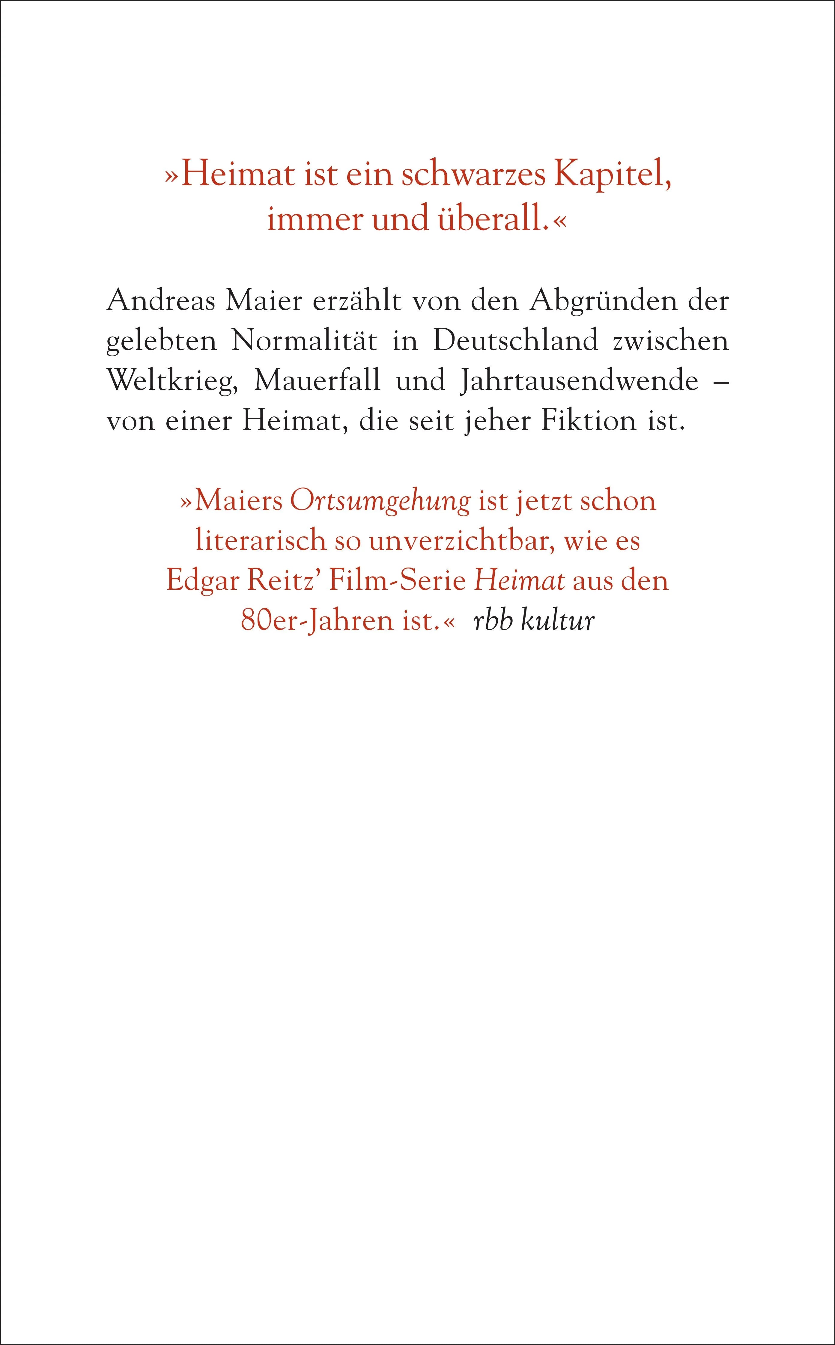 Buchrückseite von 'Die Heimat' mit Klappentext - Taschenbuch