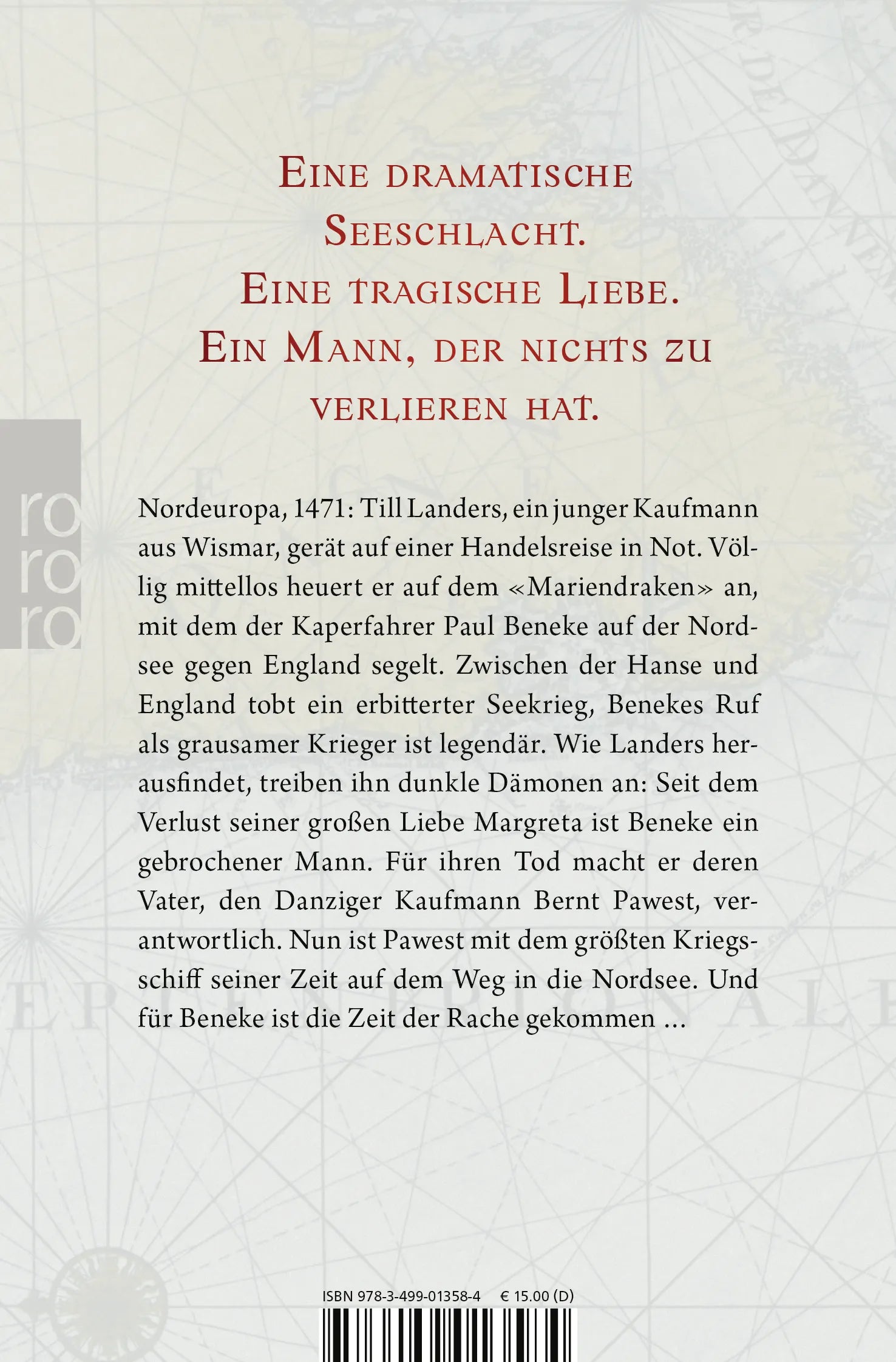 Buchrückseite von 'Die Herren der See' mit Klappentext - Taschenbuch