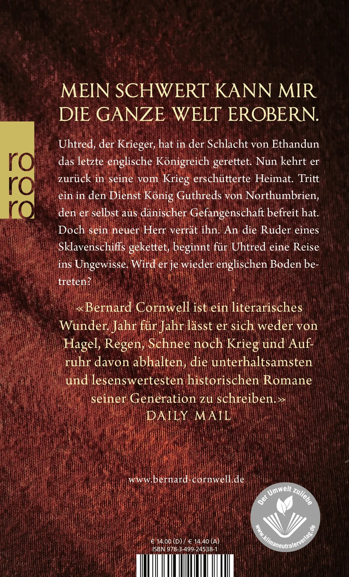 Buchrückseite von 'Die Herren des Nordens' mit Klappentext - Taschenbuch
