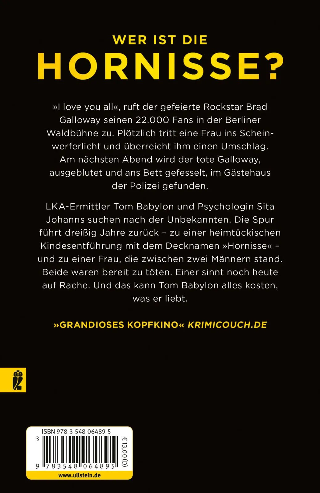 Rückseite: Die Hornisse (Taschenbuch)