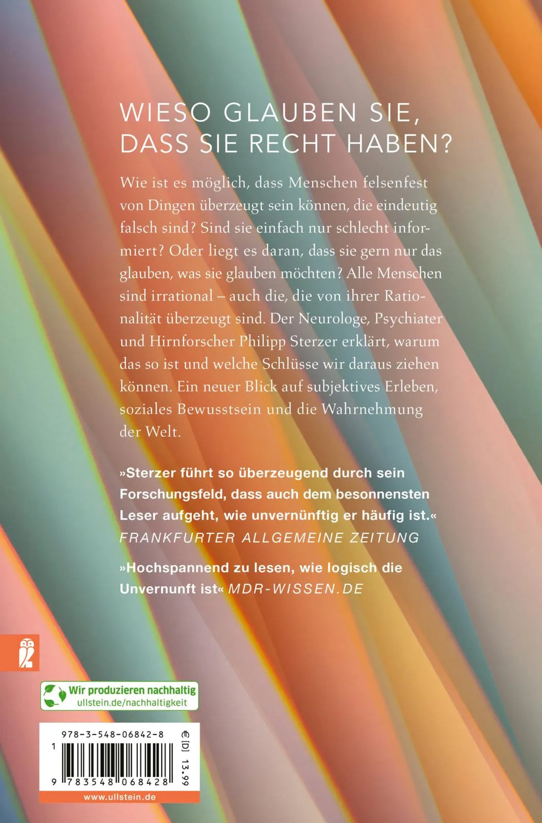 Buchrückseite von 'Die Illusion der Vernunft' mit Klappentext - Taschenbuch