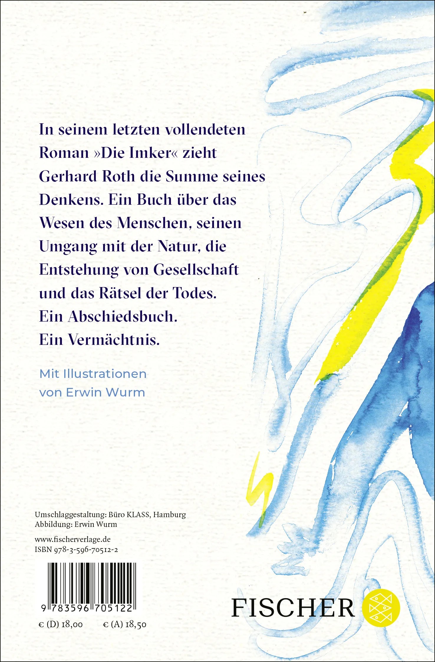 Buchrückseite von 'Die Imker' mit Klappentext - Taschenbuch
