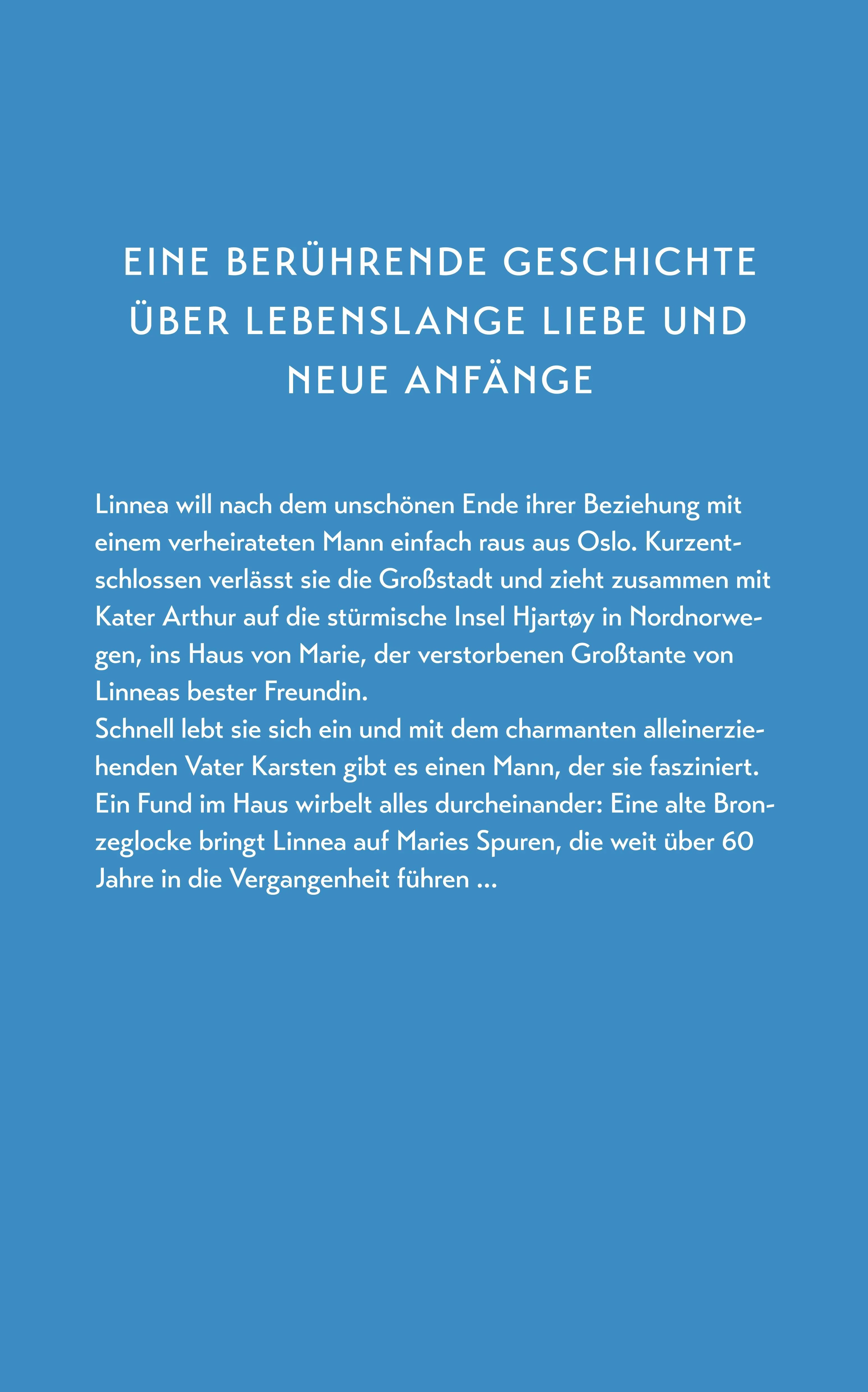 Buchrückseite von 'Die Insel der weißen Lilien' mit Klappentext - Paperback