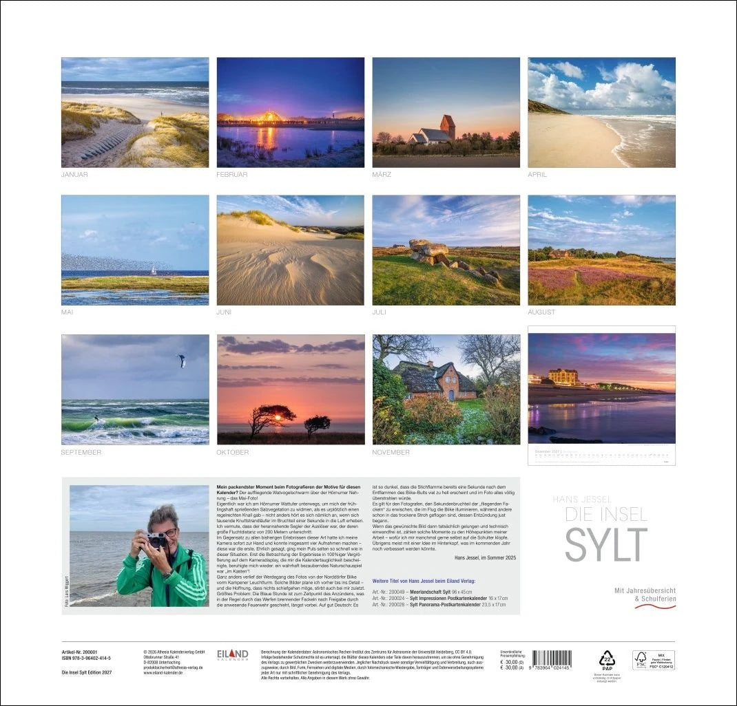 Die Insel Sylt Edition Kalender 2027 - Hans Jessel – Ansicht