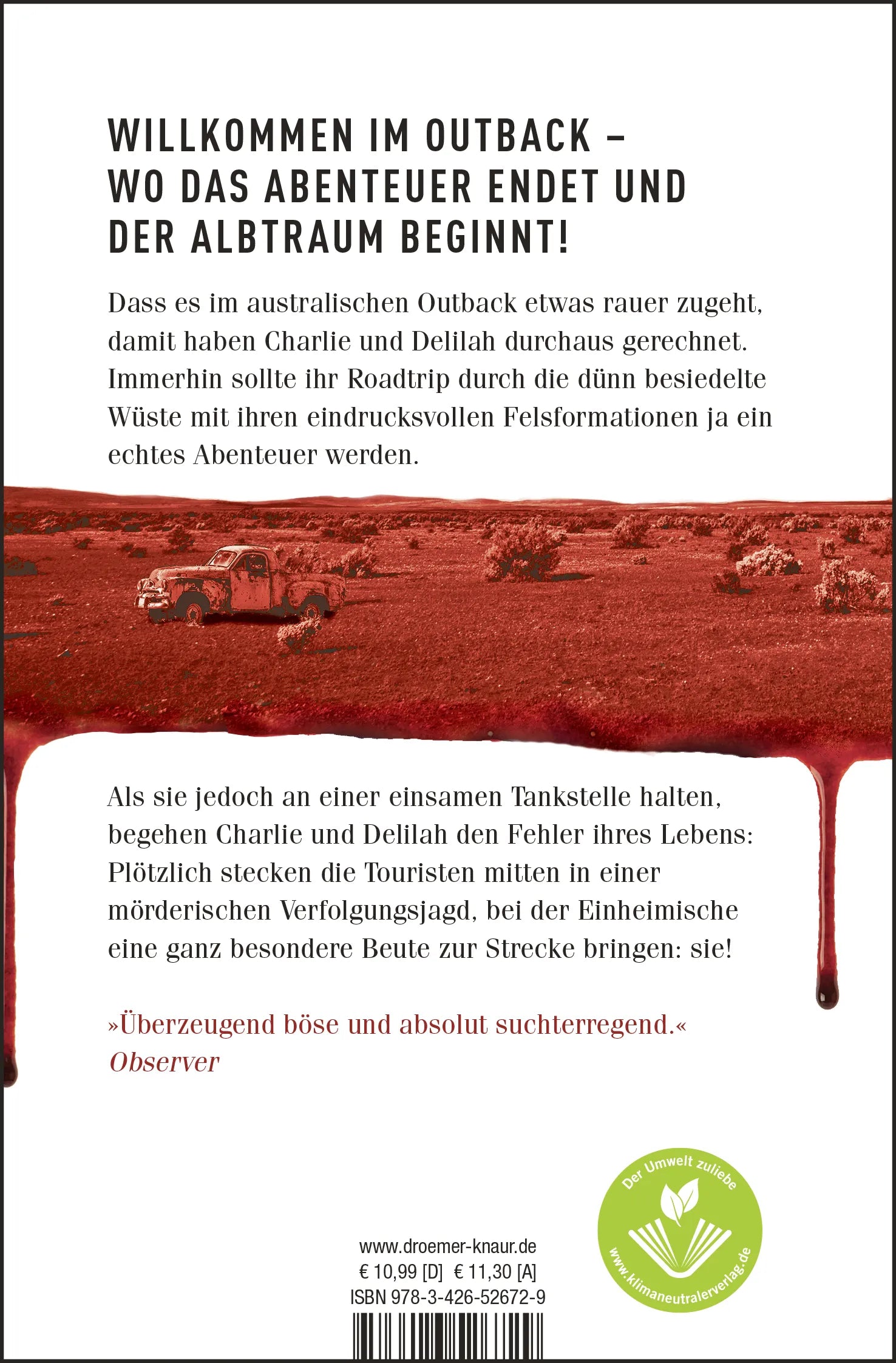 Buchrückseite von 'Die Jagd' mit Klappentext - Taschenbuch