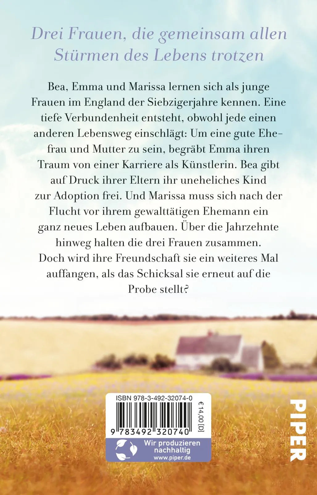 Buchrückseite von 'Die Jahre unserer Freundschaft' mit Klappentext - Taschenbuch