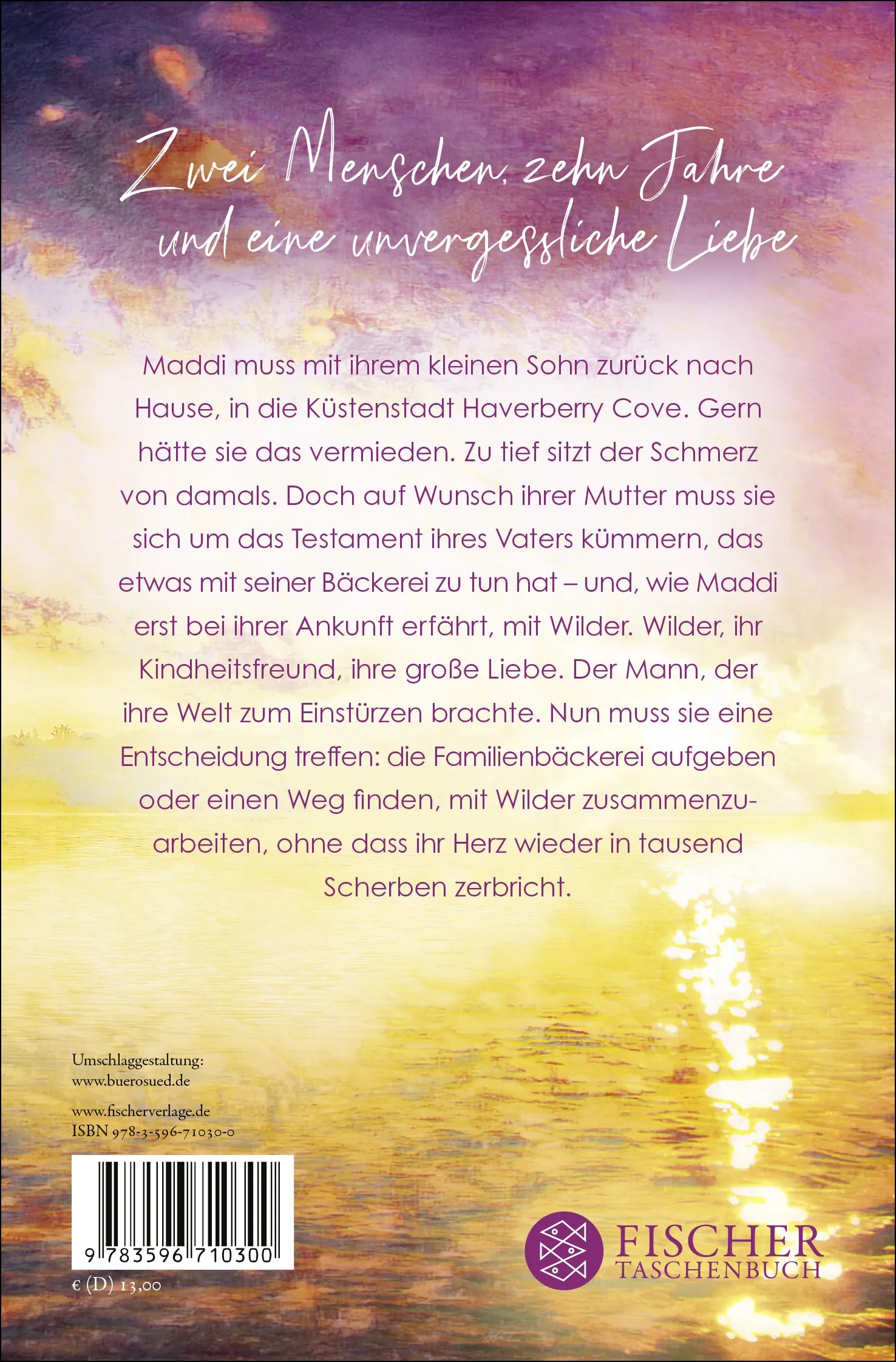 Buchrückseite von 'Die Jahre zwischen uns' mit Klappentext - Taschenbuch