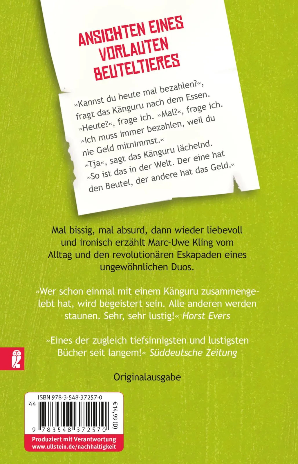Rückseite: Die Känguru-Chroniken (Taschenbuch)