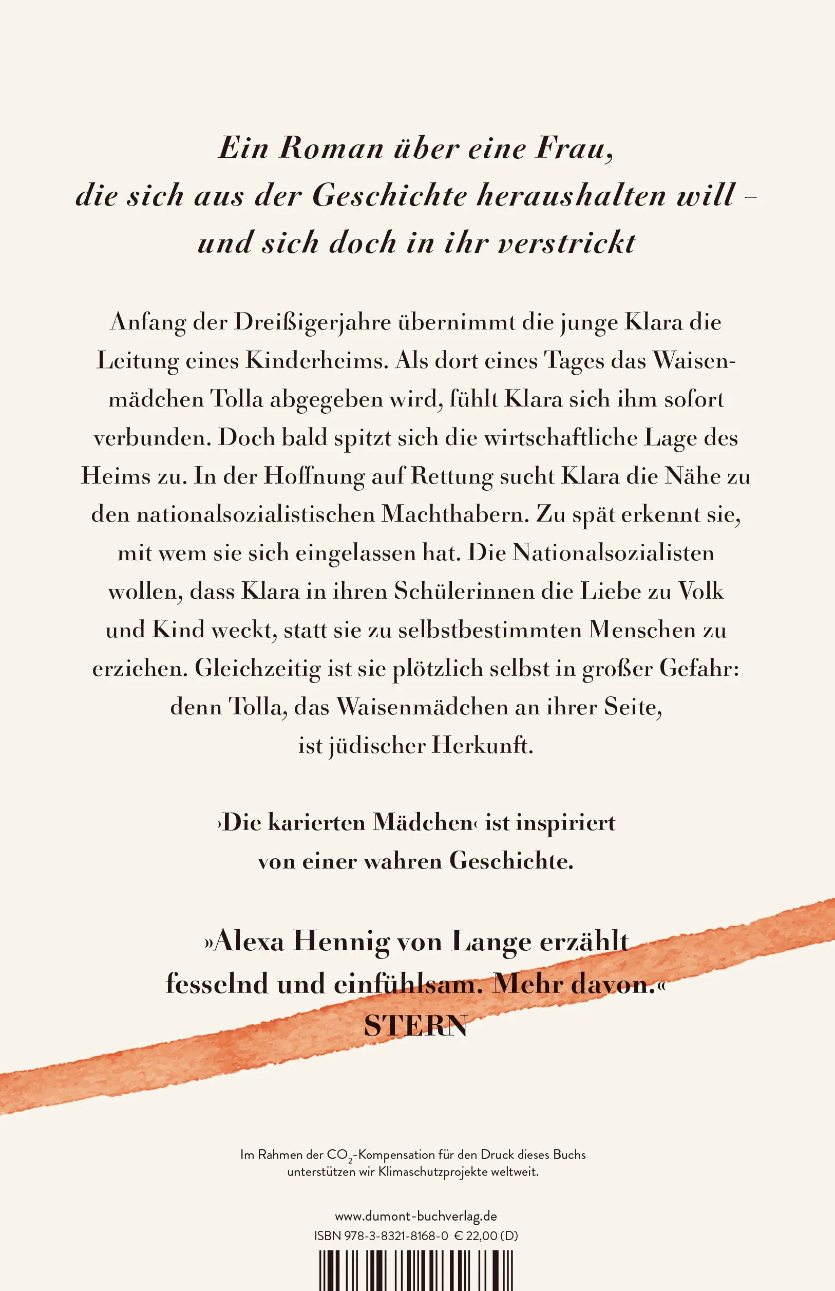 BuchrÃ¼ckseite von 'Die karierten Mädchen' mit Klappentext - Gebundene Ausgabe