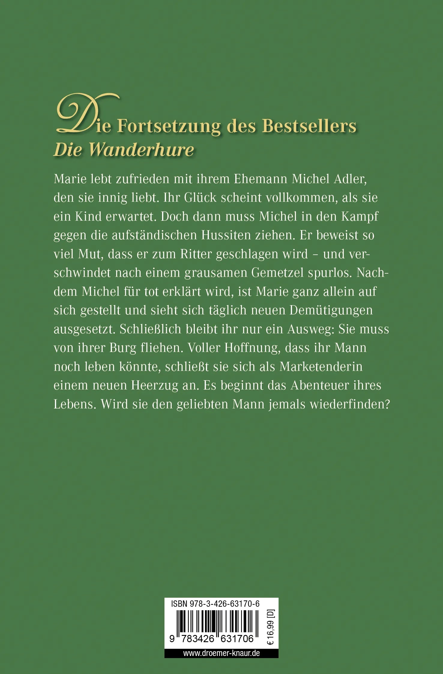 Buchrückseite von 'Die Kastellanin' mit Klappentext - Taschenbuch