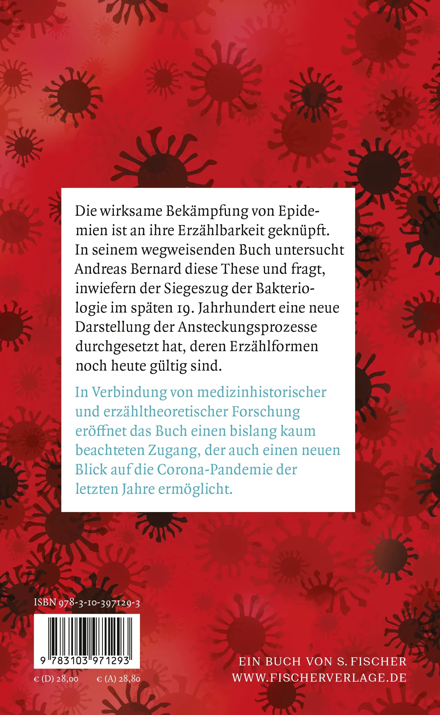 Buchrückseite von 'Die Kette der Infektionen' mit Klappentext - Gebundene Ausgabe