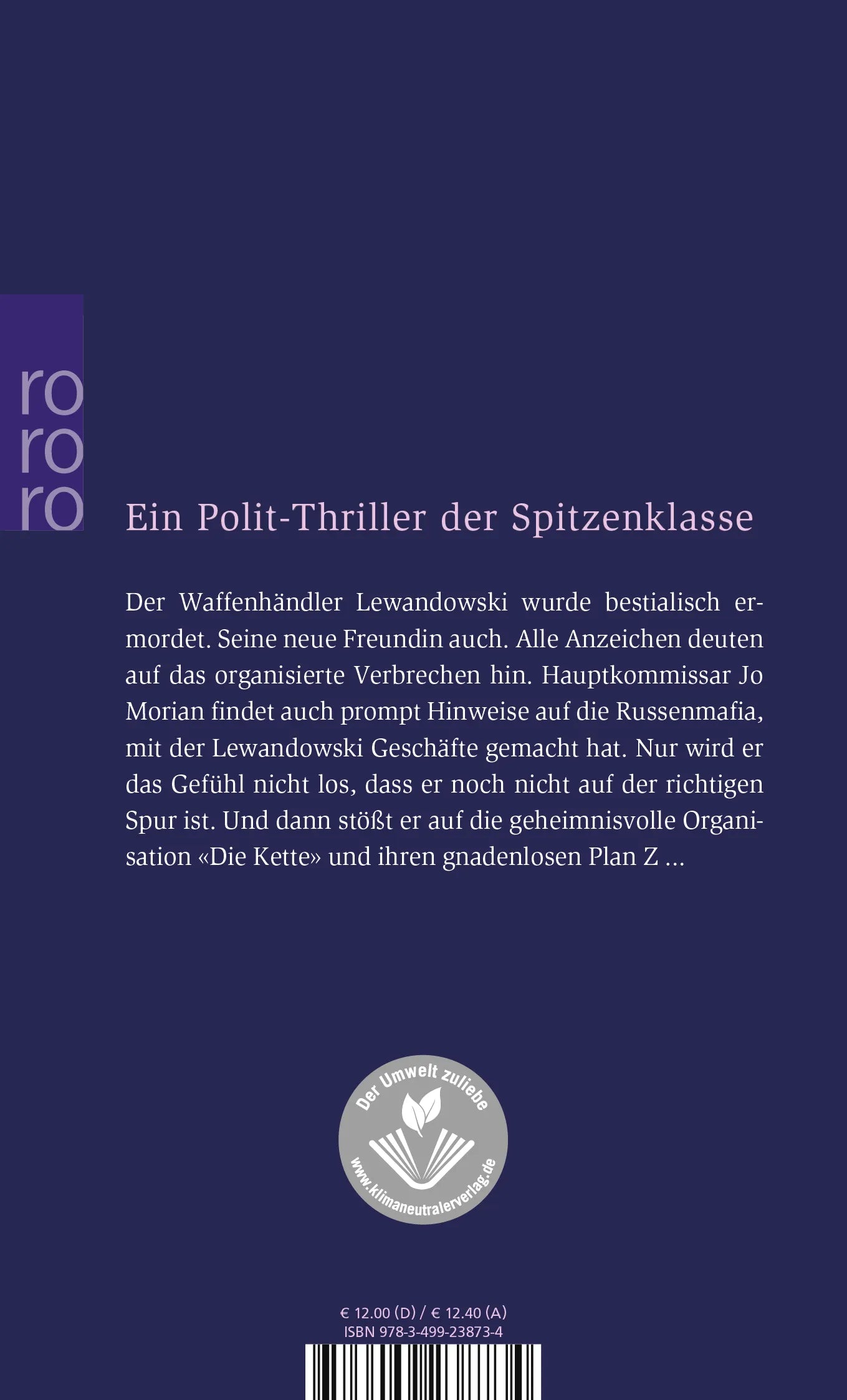 Buchrückseite von 'Die Kette' mit Klappentext - Taschenbuch