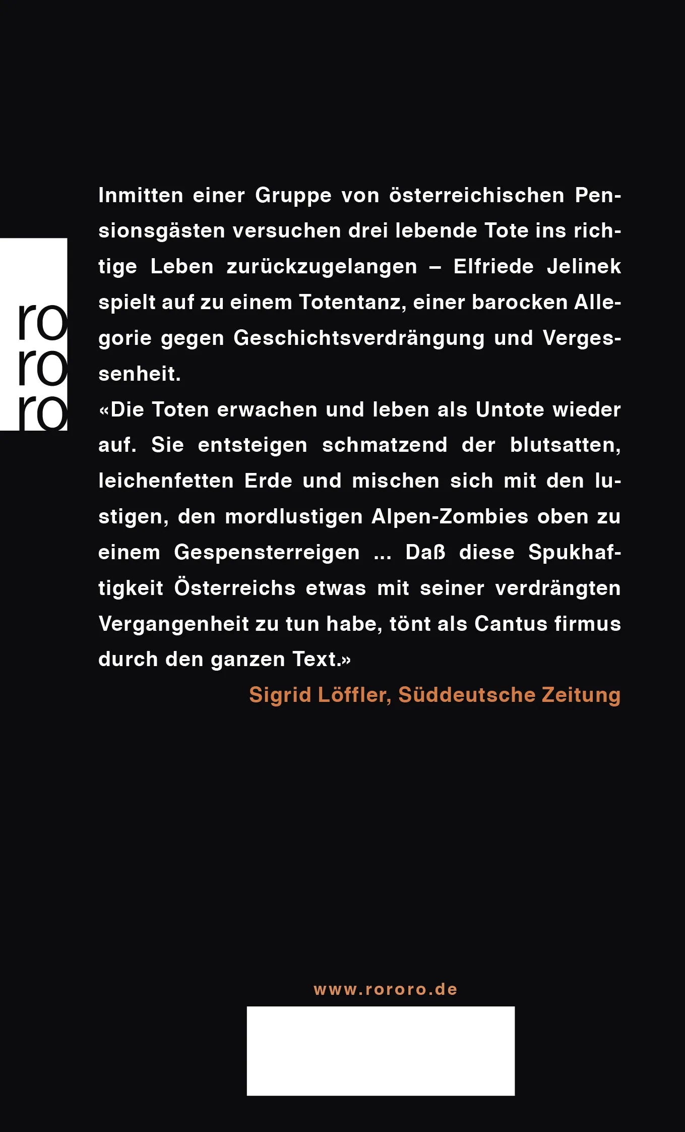 Buchrückseite von 'Die Kinder der Toten' mit Klappentext - Taschenbuch