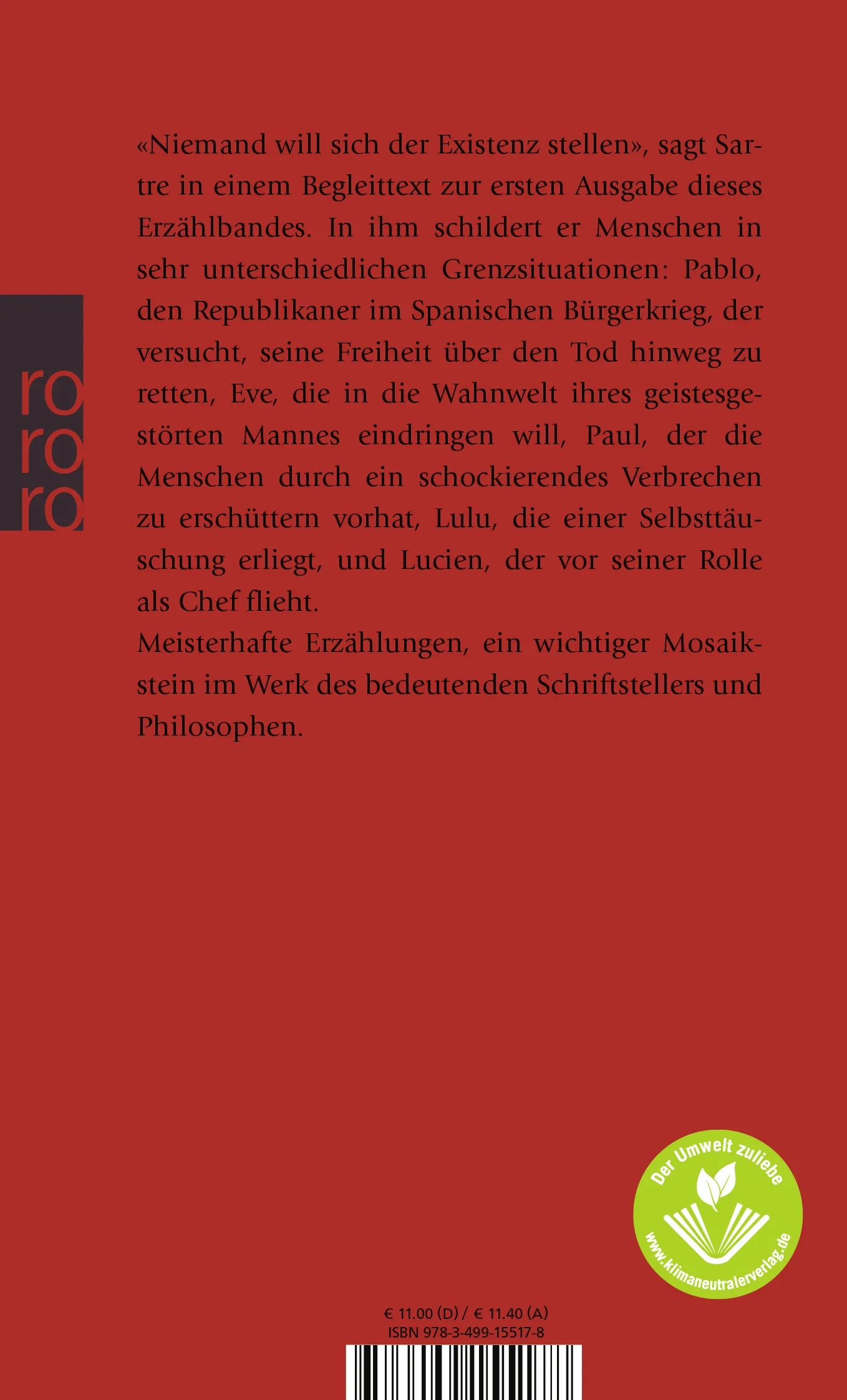 Buchrückseite von 'Die Kindheit eines Chefs' mit Klappentext - Taschenbuch