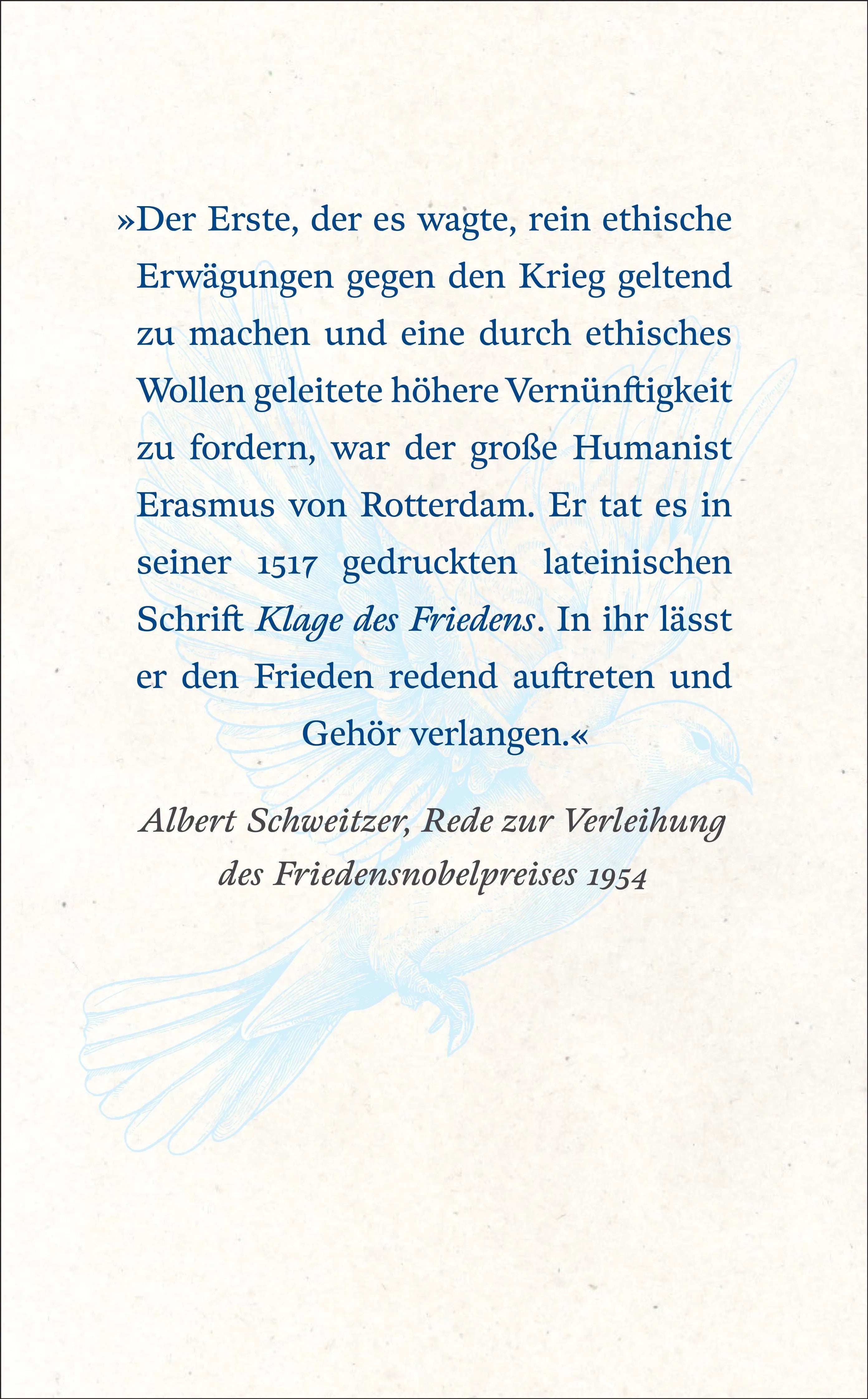 Buchrückseite von 'Die Klage des Friedens' mit Klappentext - Taschenbuch
