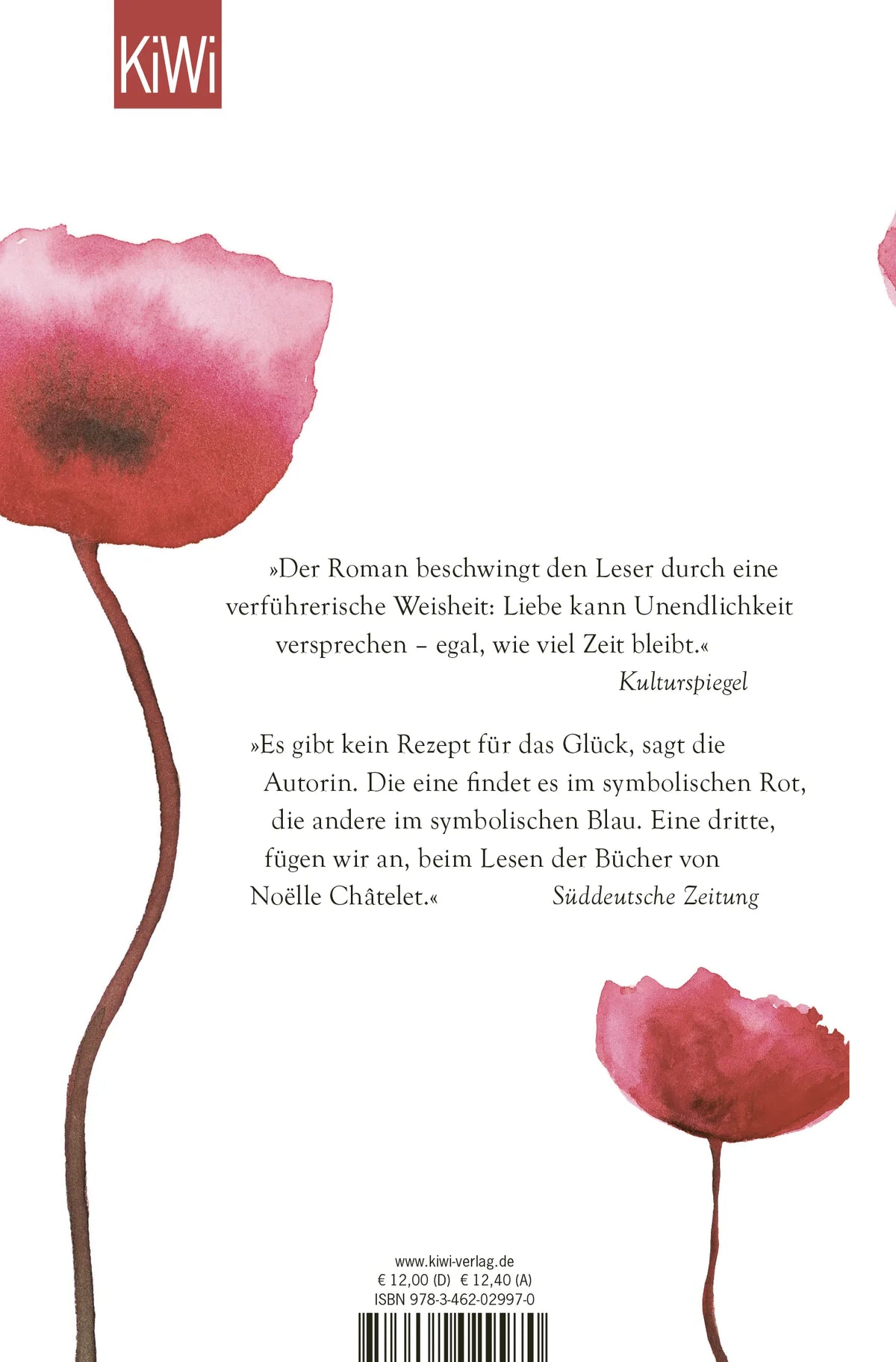 Buchrückseite von 'Die Klatschmohnfrau' mit Klappentext - Taschenbuch