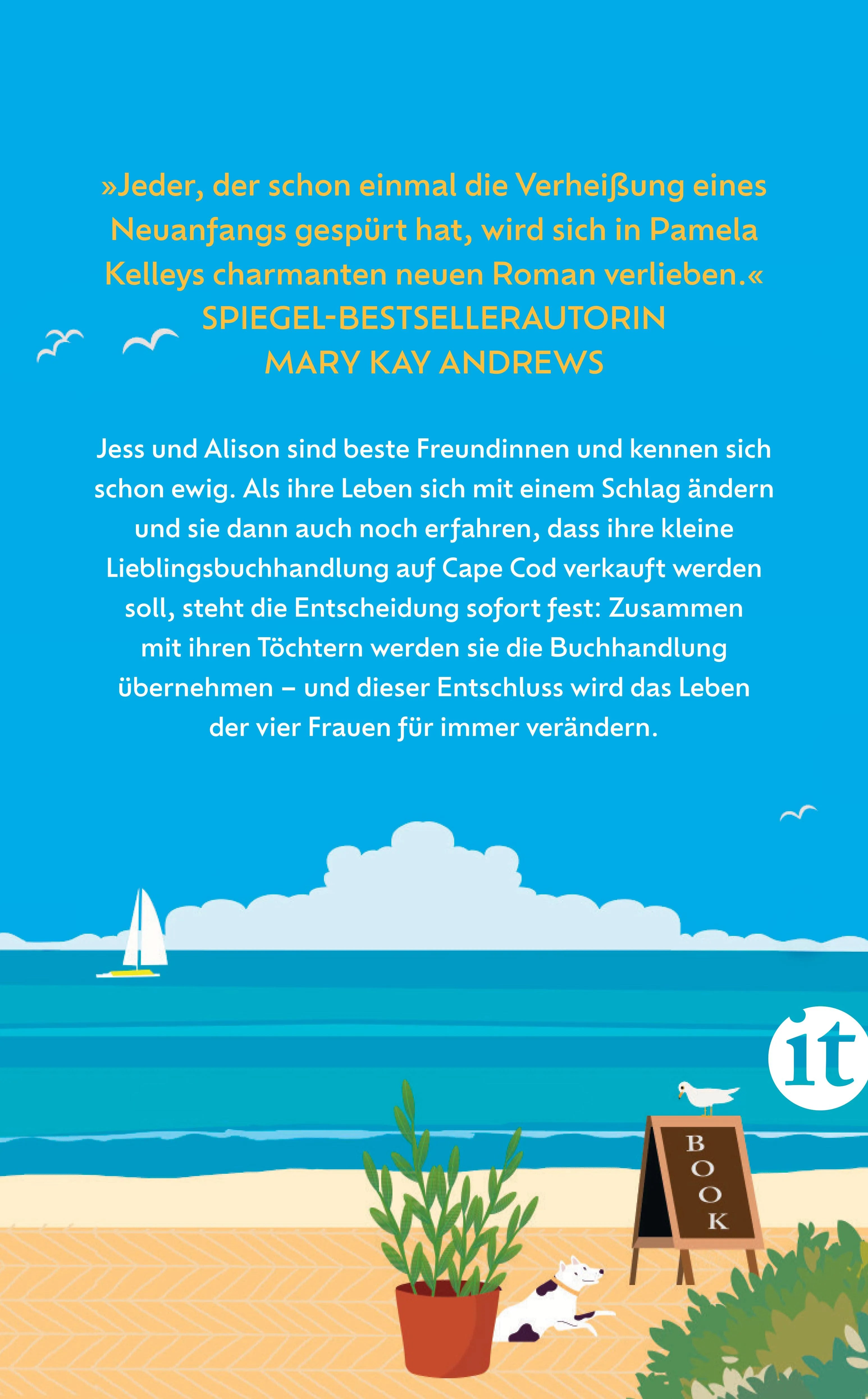 Buchrückseite von 'Die kleine Buchhandlung am Meer' mit Klappentext - Paperback