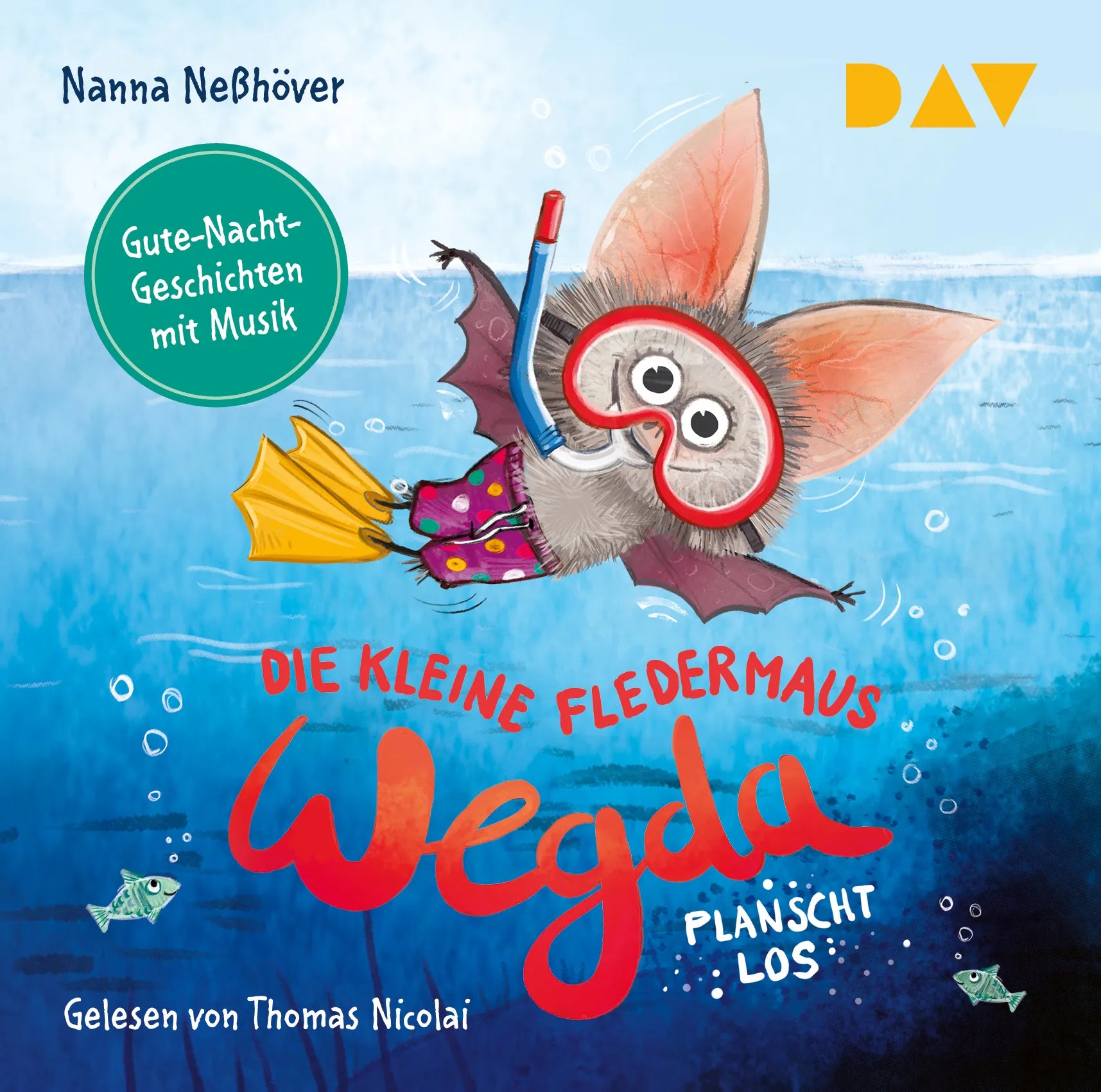 Buchcover von 'Die kleine Fledermaus Wegda – Teil 2: Wegda planscht los' - Hörbuch (CD) von Nanna Neßhöver