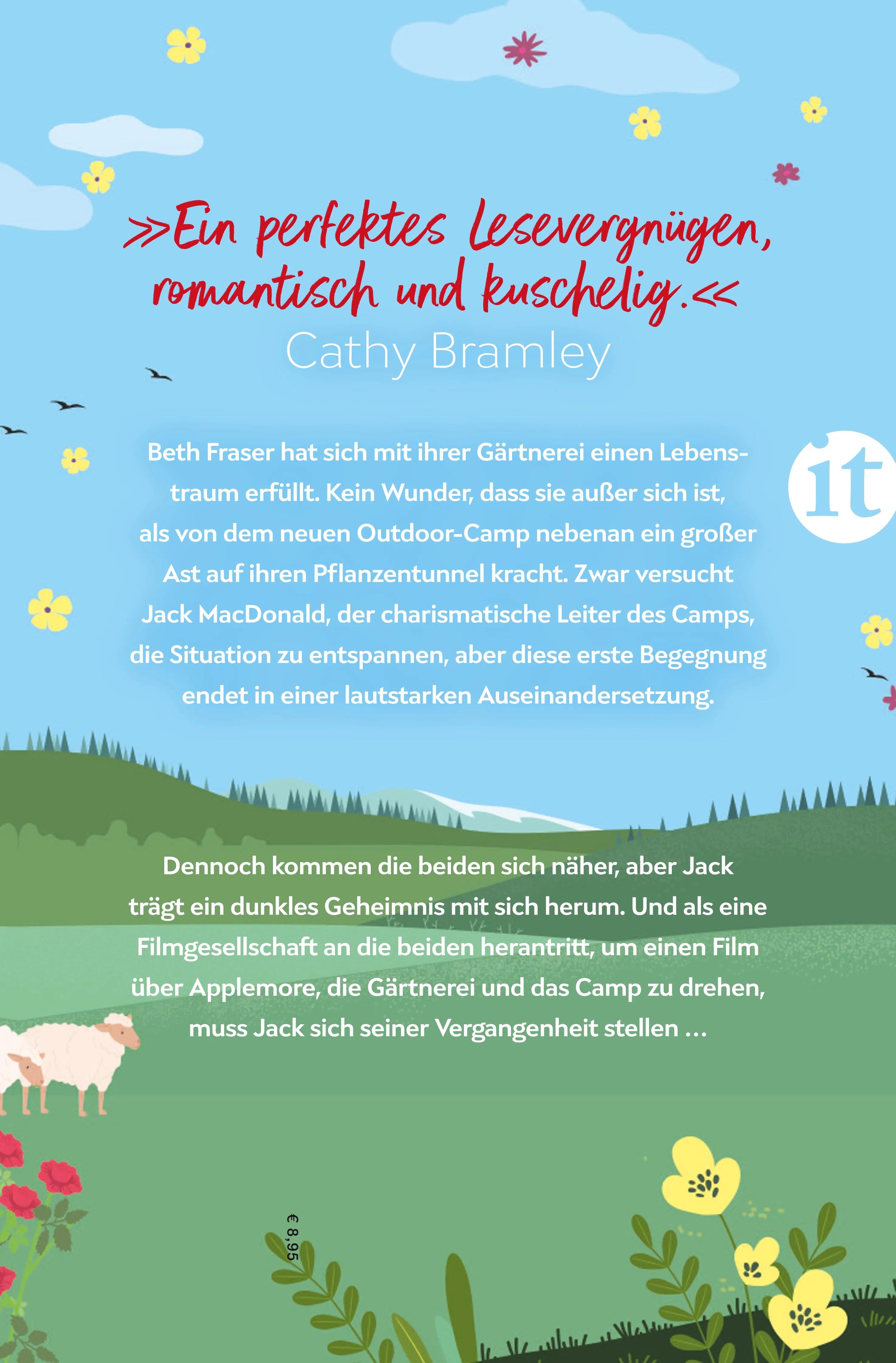 Buchrückseite von 'Die kleine Gärtnerei in den Highlands' mit Klappentext - Taschenbuch