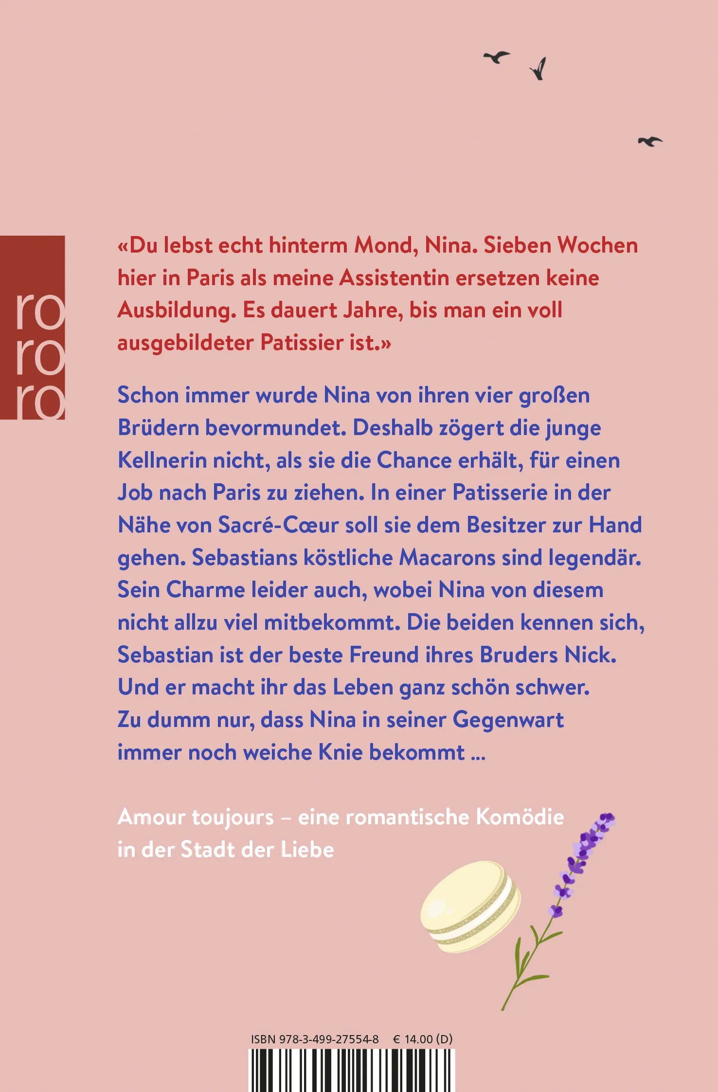 Buchrückseite von 'Die kleine Patisserie in Paris' mit Klappentext - Taschenbuch