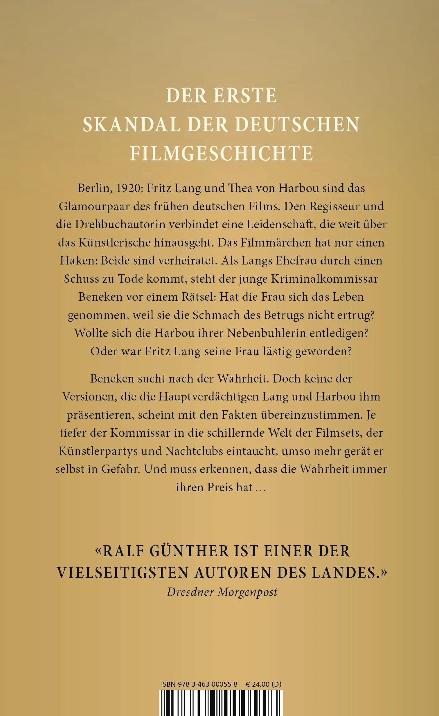 Buchrückseite von 'Die Könige von Babelsberg' mit Klappentext - Gebundene Ausgabe