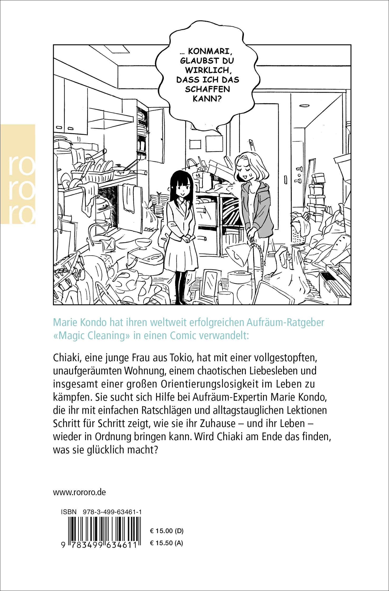 Buchrückseite von 'Die KonMari-Methode' mit Klappentext - Taschenbuch