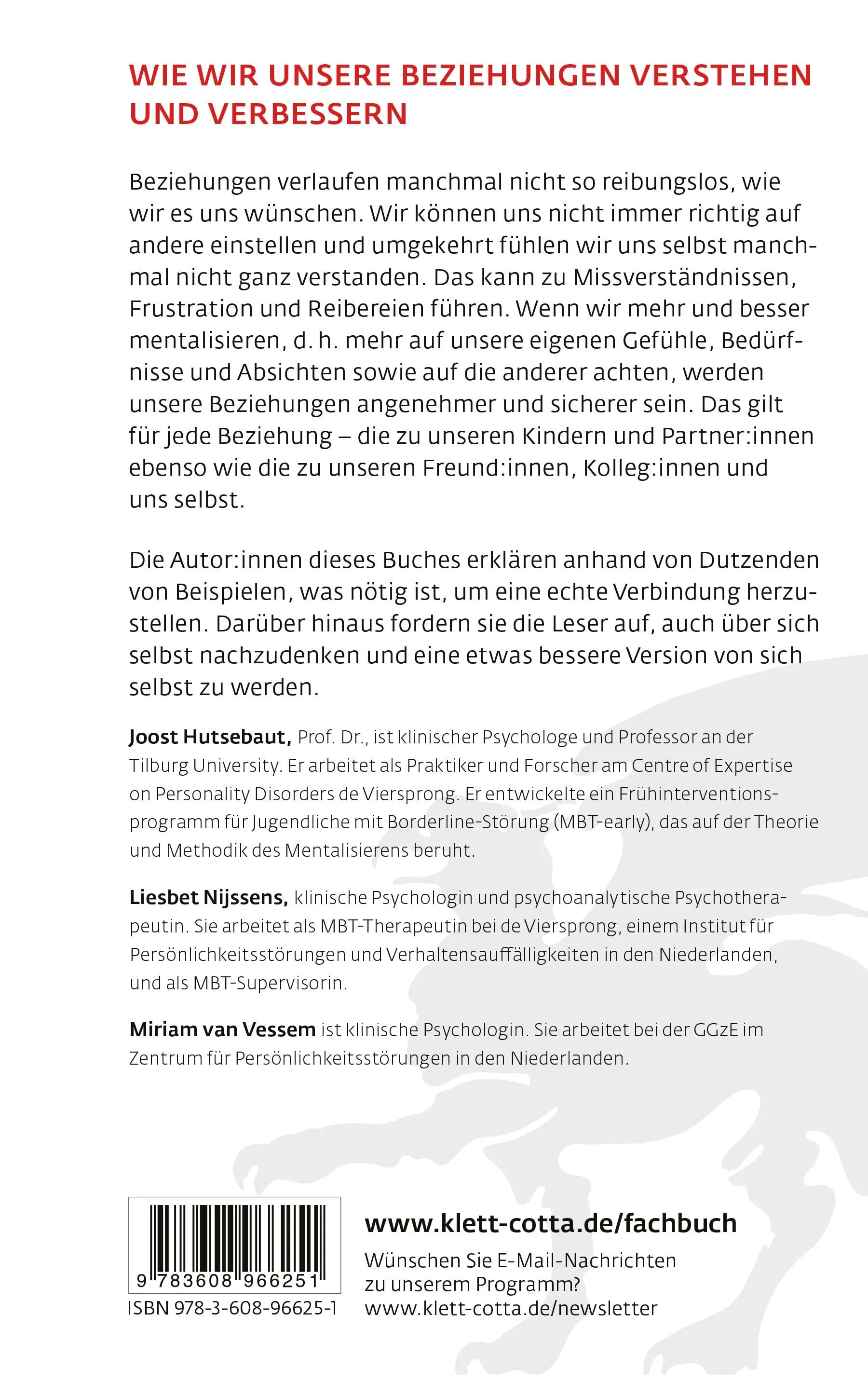Buchrückseite von 'Die Kraft des Mentalisierens – Eine Einführung' mit Klappentext - Paperback
