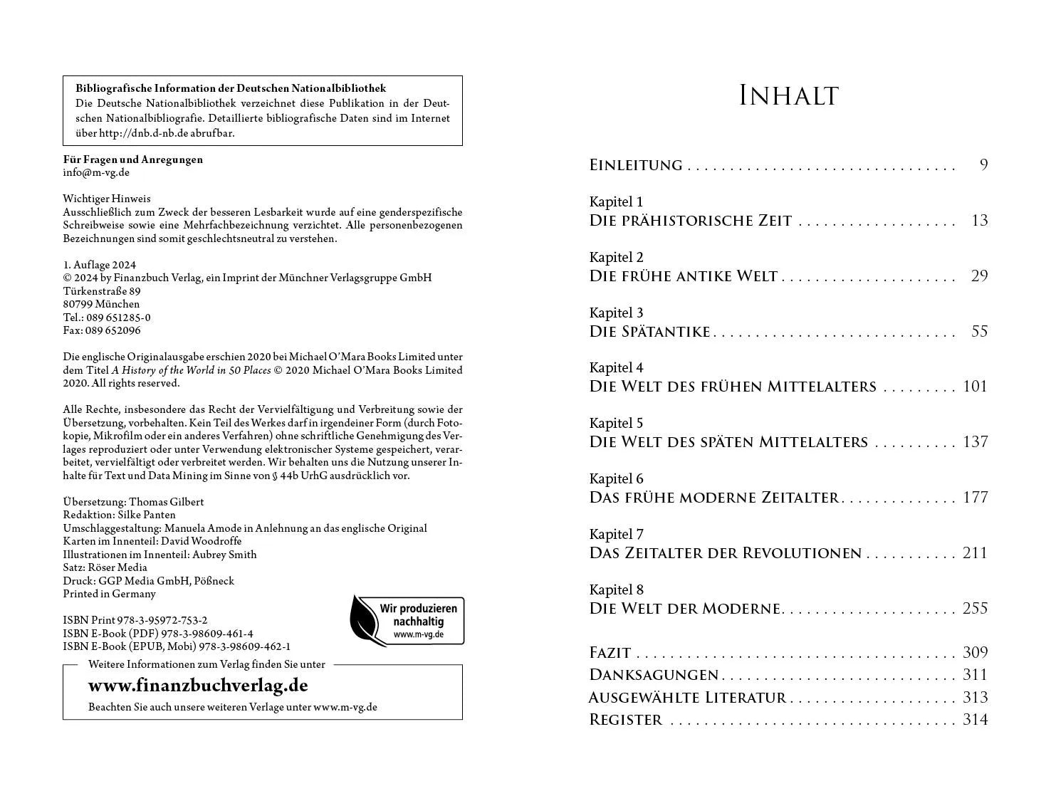 Innenansicht von 'Die kürzeste Weltgeschichte in 50 Orten' - Gebundene Ausgabe