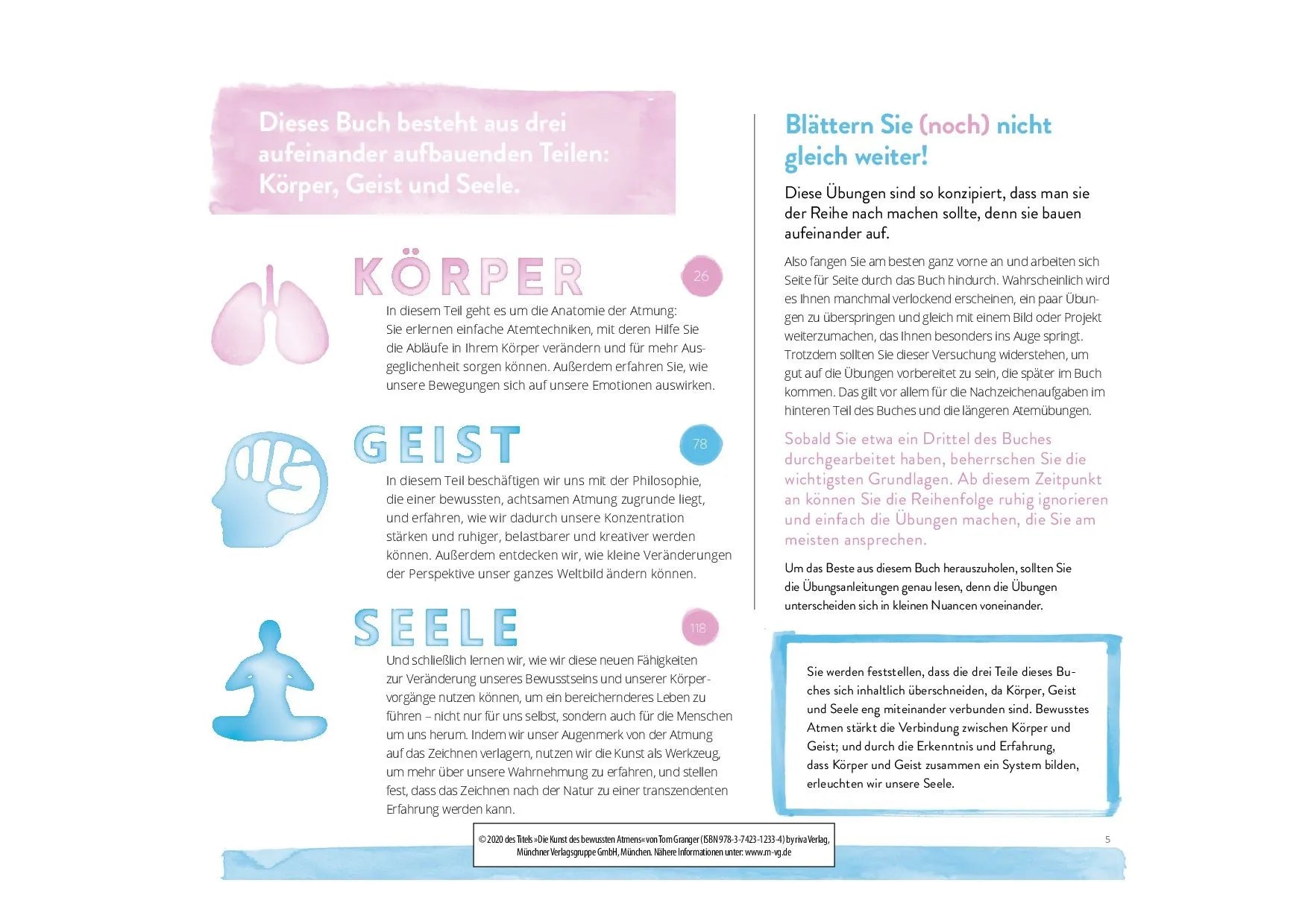 Innenansicht von 'Die Kunst des bewussten Atmens' - Gebundene Ausgabe