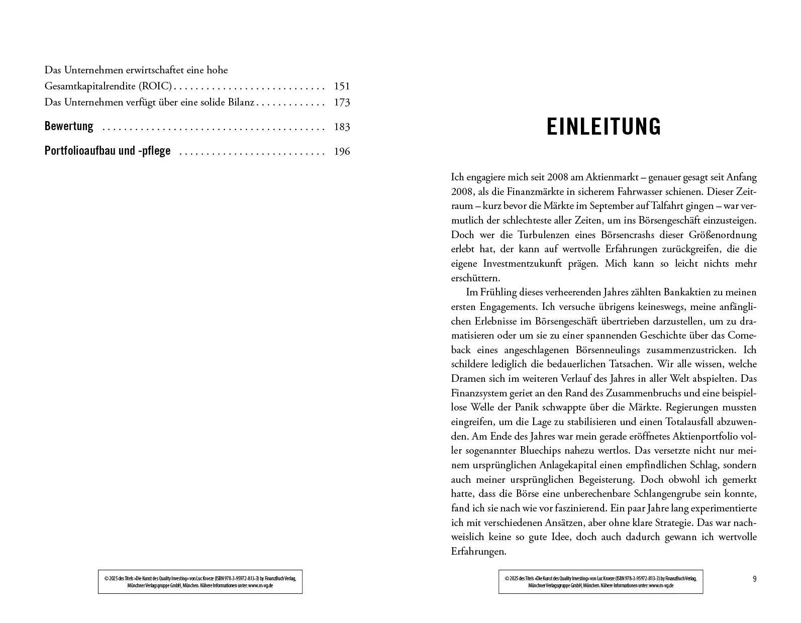 Innenansicht von 'Die Kunst des Quality Investing' - Taschenbuch
