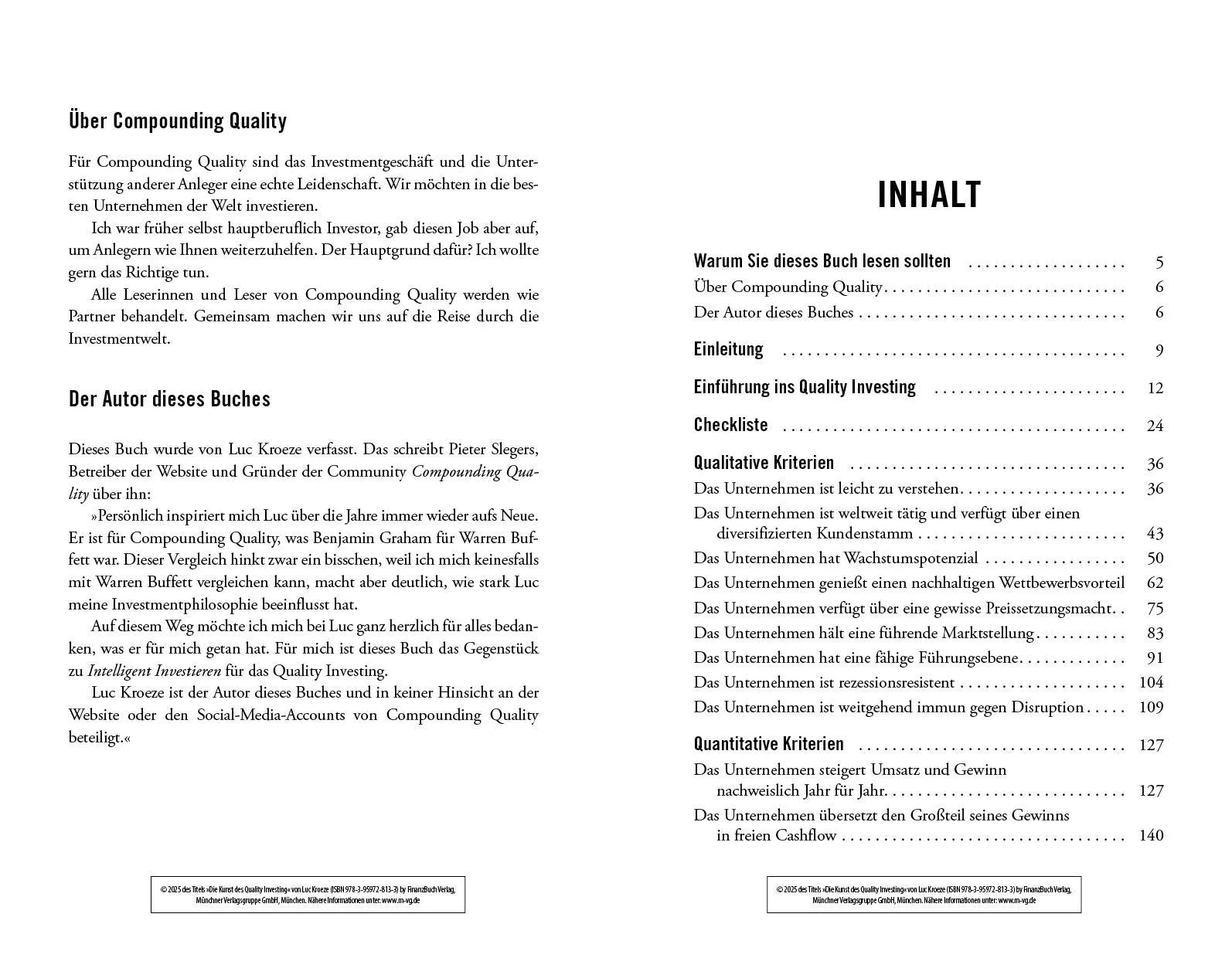 Innenansicht von 'Die Kunst des Quality Investing' - Taschenbuch