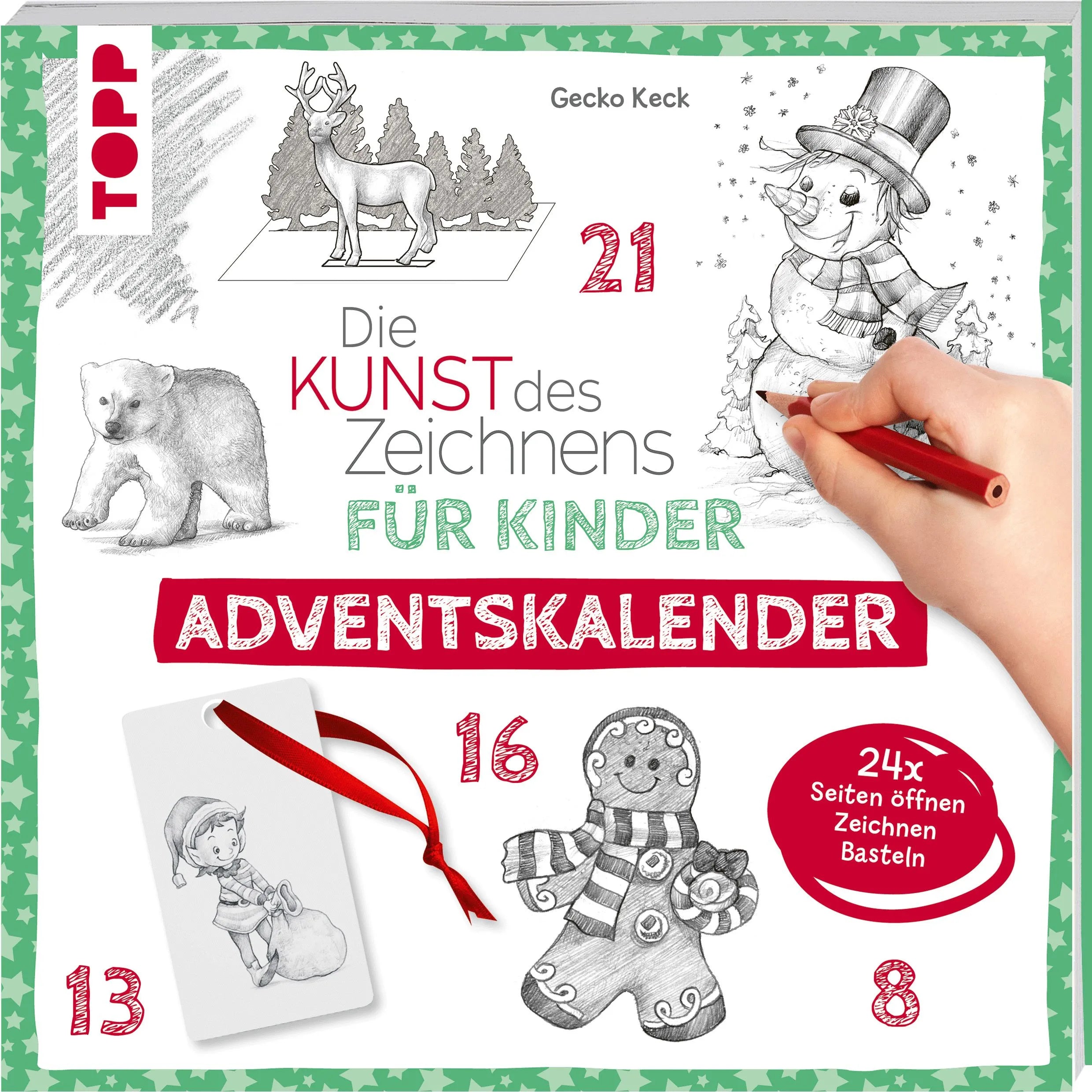 Cover: Die Kunst des Zeichnens für Kinder Adventskalender (Taschenbuch) von Gecko Keck