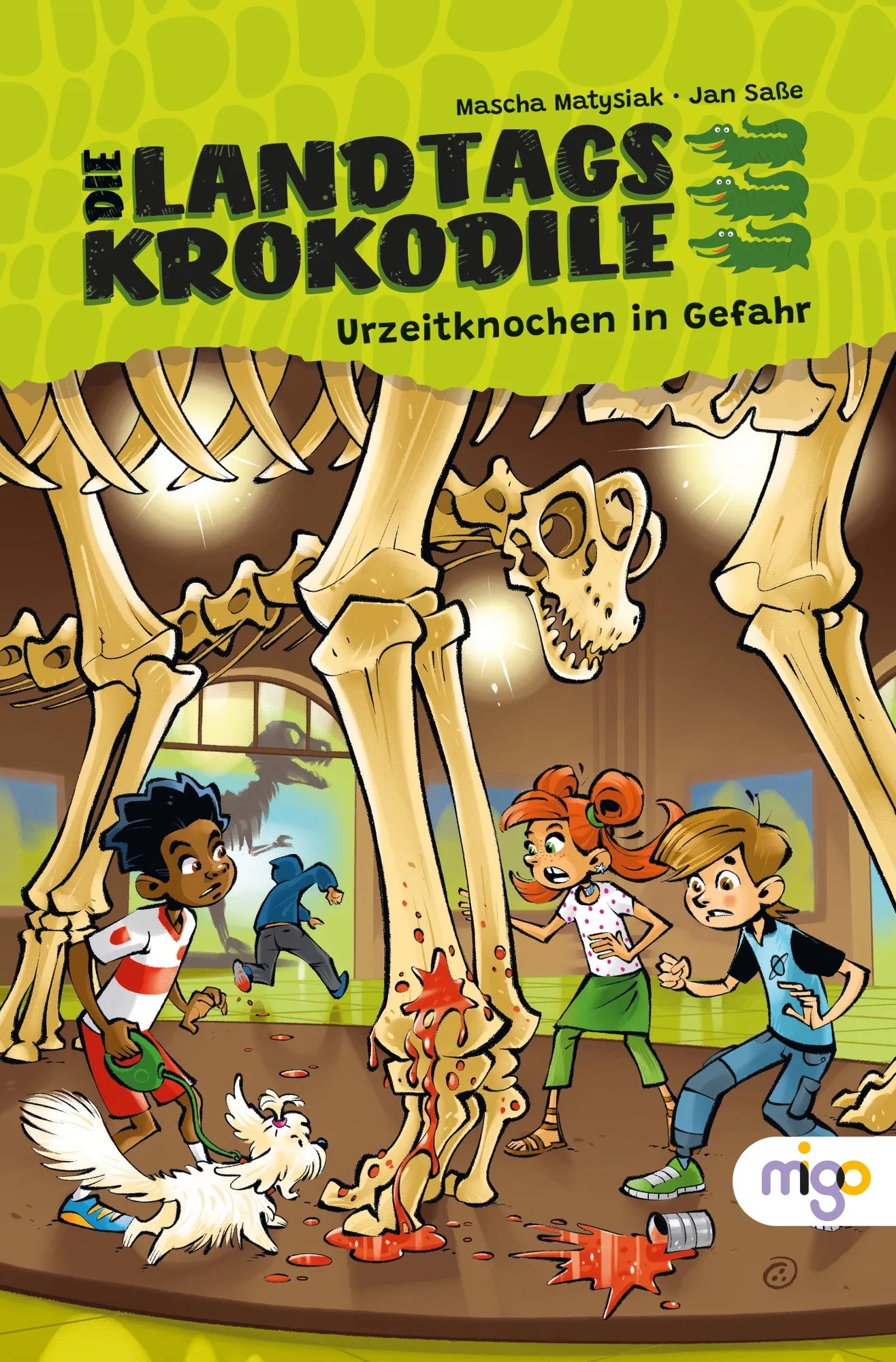 Buchcover von 'Die Landtagskrokodile 1. Urzeitknochen in Gefahr' - Taschenbuch von Mascha Matysiak