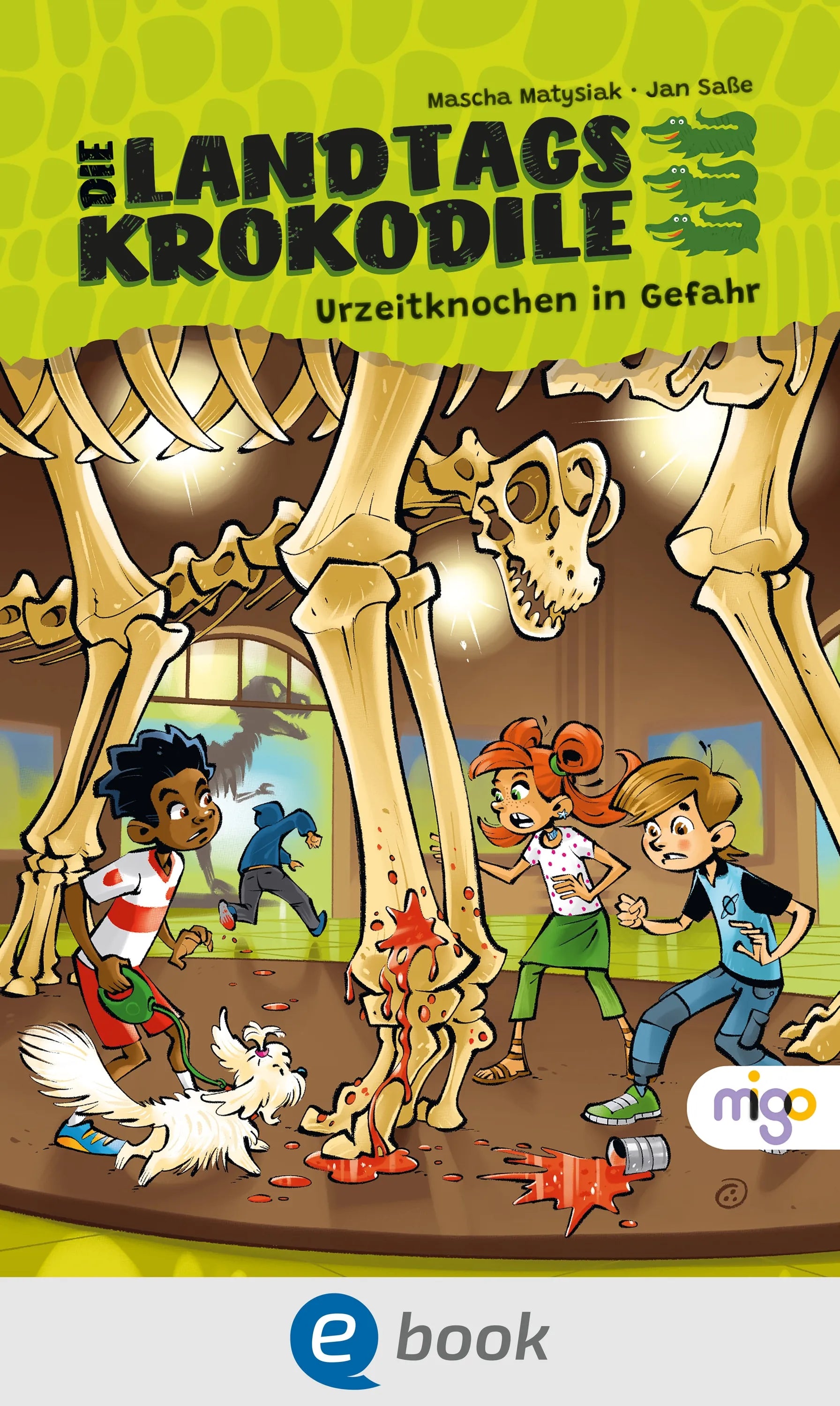 Cover: Die Landtagskrokodile 1. Urzeitknochen in Gefahr (E-Book) von Mascha Matysiak