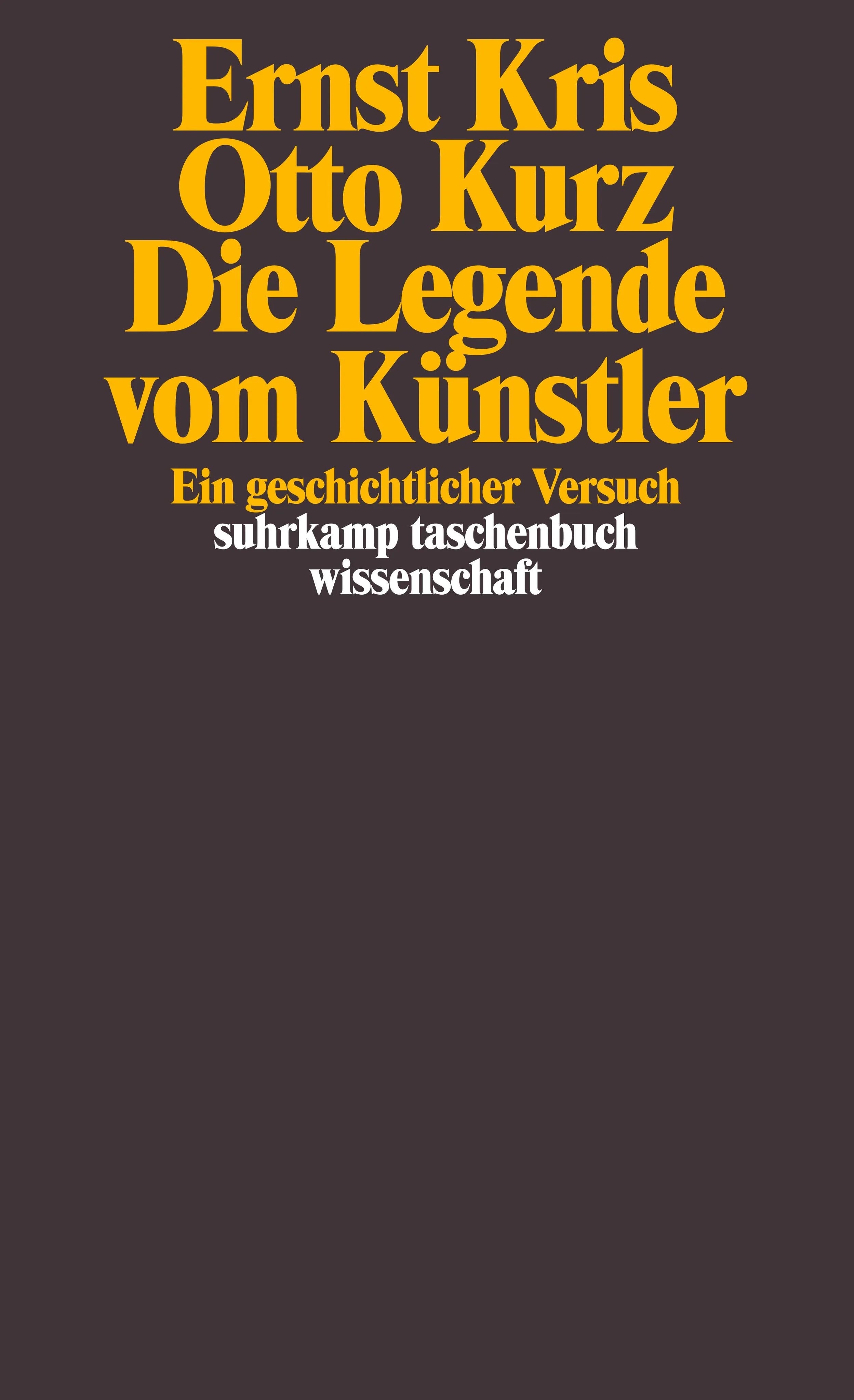 Buchcover von 'Die Legende vom Künstler' - Taschenbuch von Ernst Kris