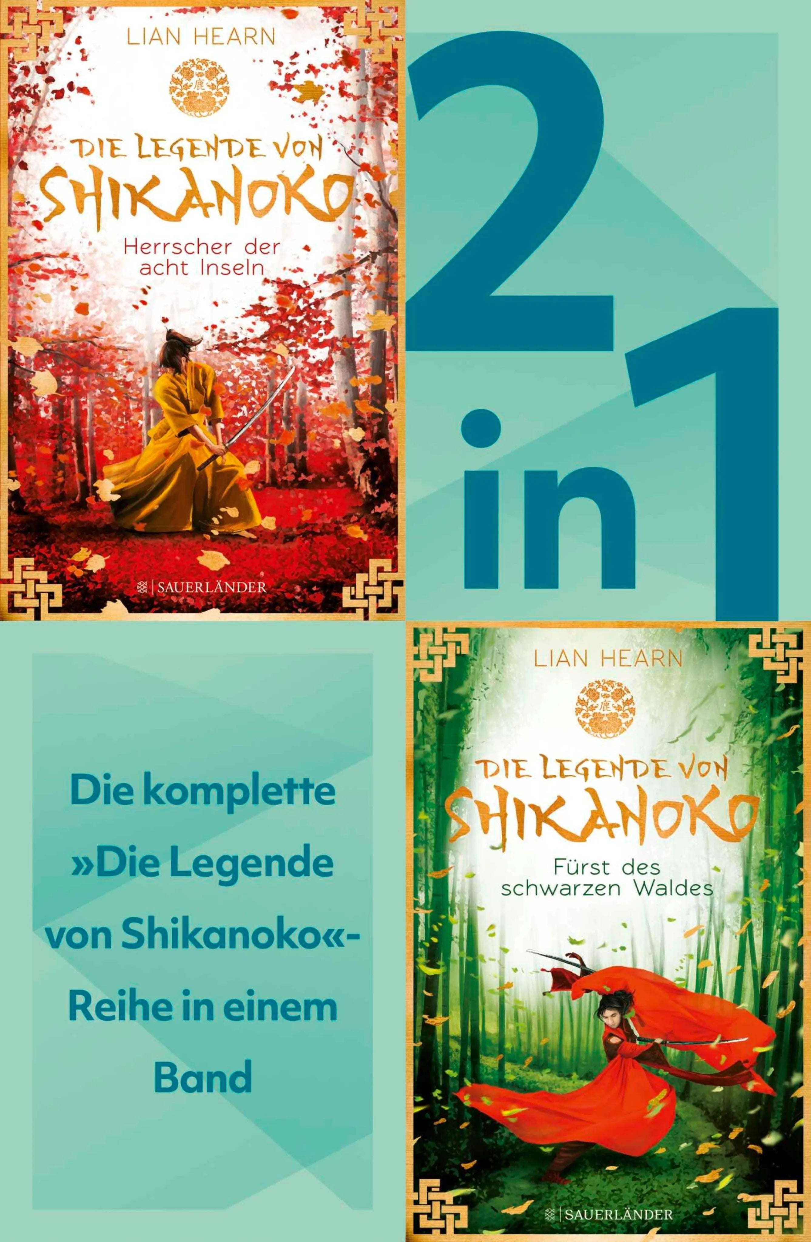 Cover: Die Legende von Shikanoko Band 1-2 in einem Bundle: Herrscher der acht Inseln / Fürst des schwarzen Waldes (E-Book) von Lian Hearn