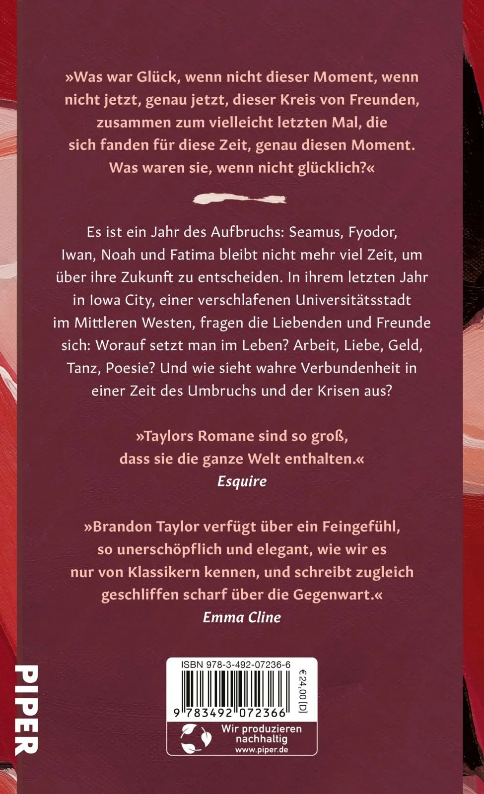 Buchrückseite von 'Die letzten Amerikaner' mit Klappentext - Gebundene Ausgabe
