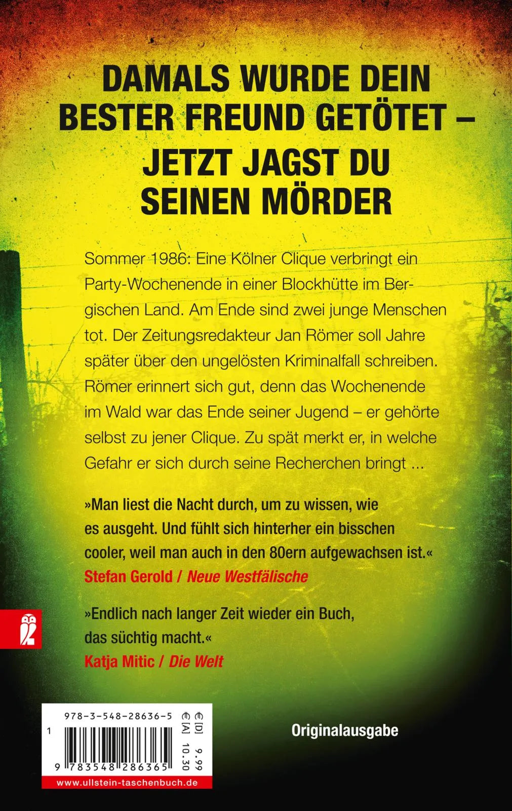 Buchrückseite von 'Die Lichtung' mit Klappentext - Taschenbuch
