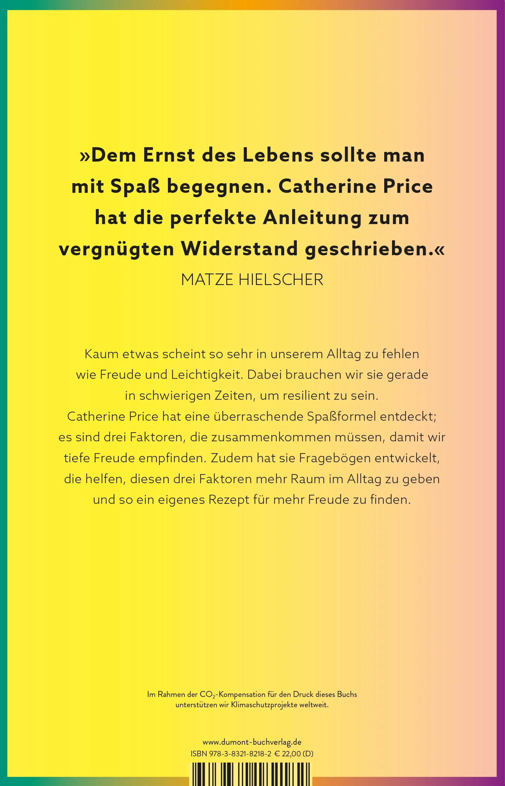 BuchrÃ¼ckseite von 'Die Macht der Freude' mit Klappentext - Gebundene Ausgabe