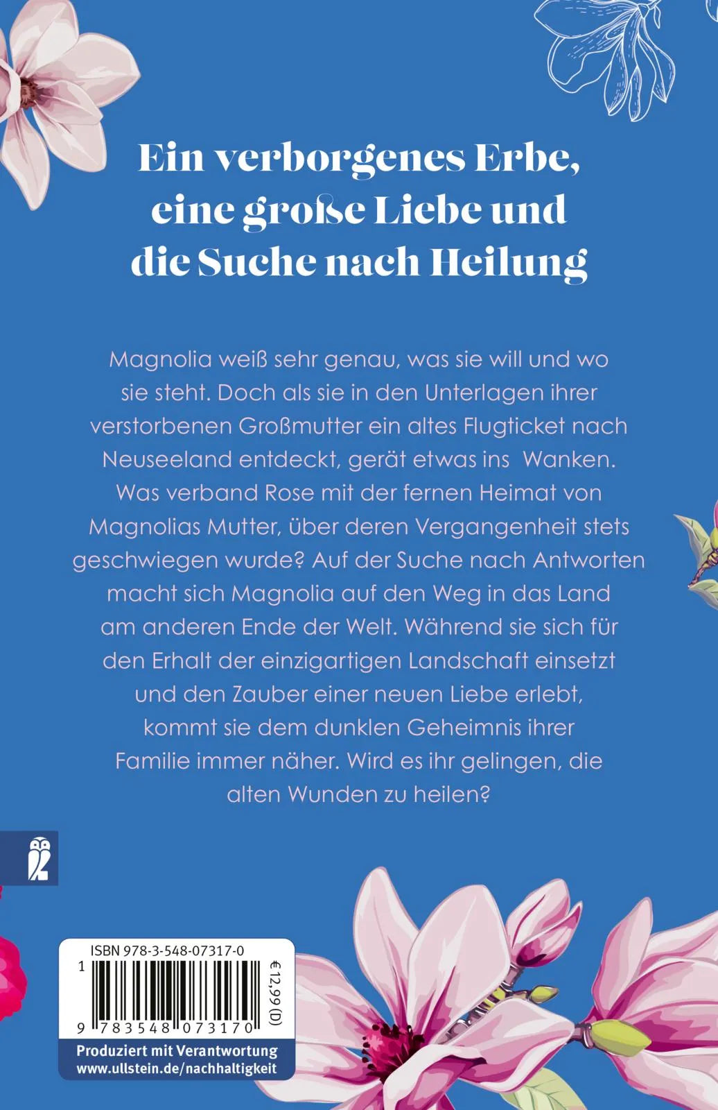Buchrückseite von 'Die Magnolientochter' mit Klappentext - Taschenbuch