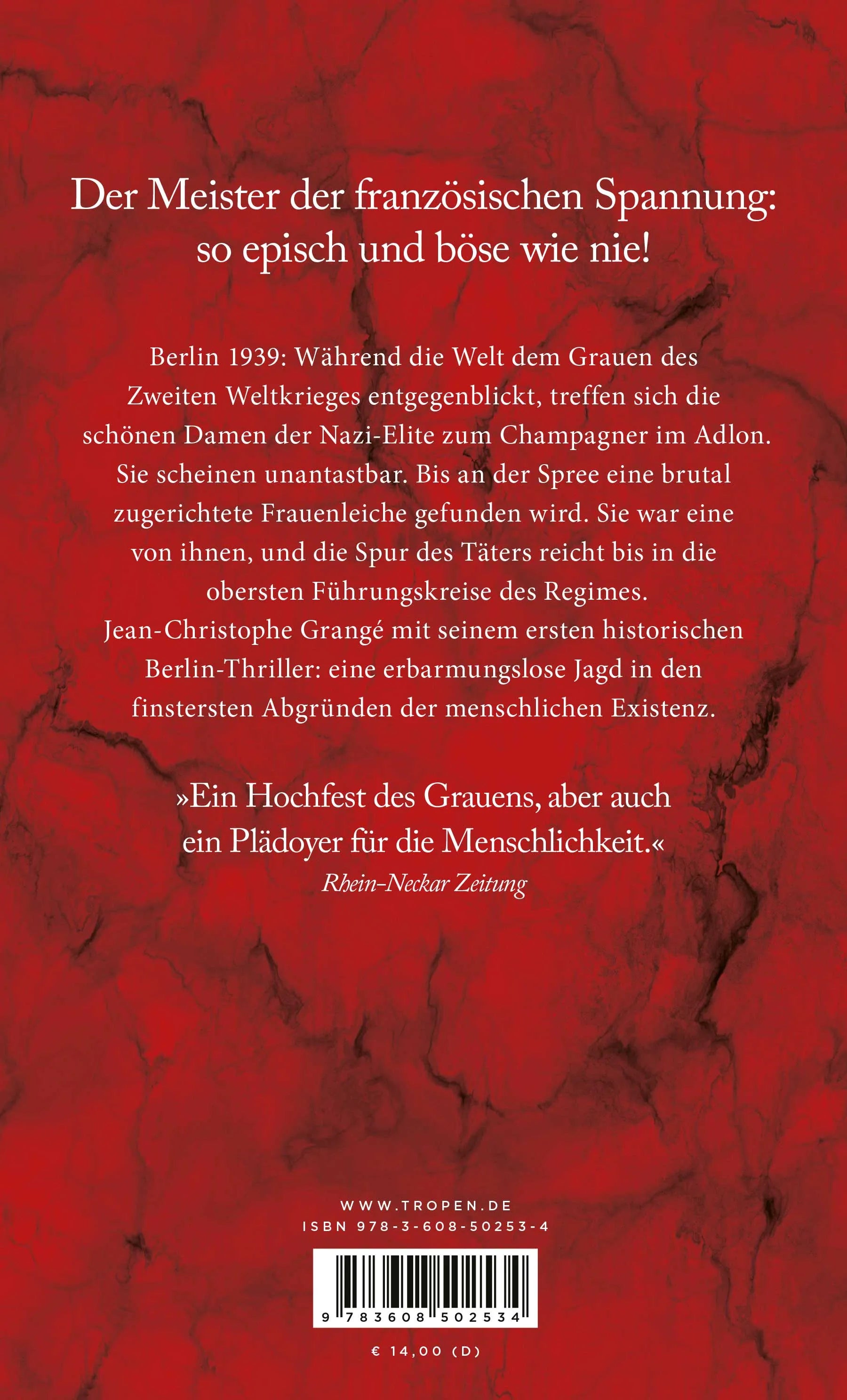 Buchrückseite von 'Die marmornen Träume' mit Klappentext - Taschenbuch