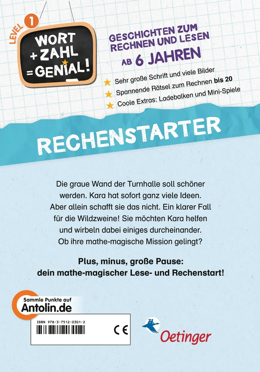 Buchrückseite von 'Die Mathematierchen. Ein Fall für die Wildzweine' mit Klappentext - Gebundene Ausgabe