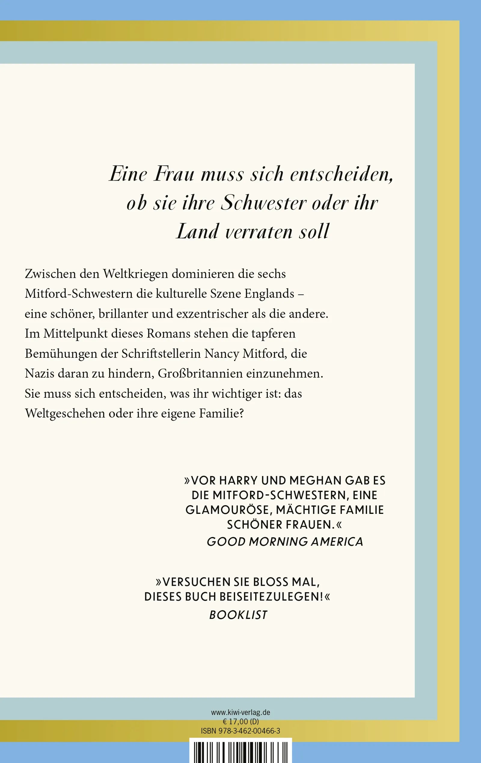 Buchrückseite von 'Die Mitford Schwestern' mit Klappentext - Paperback